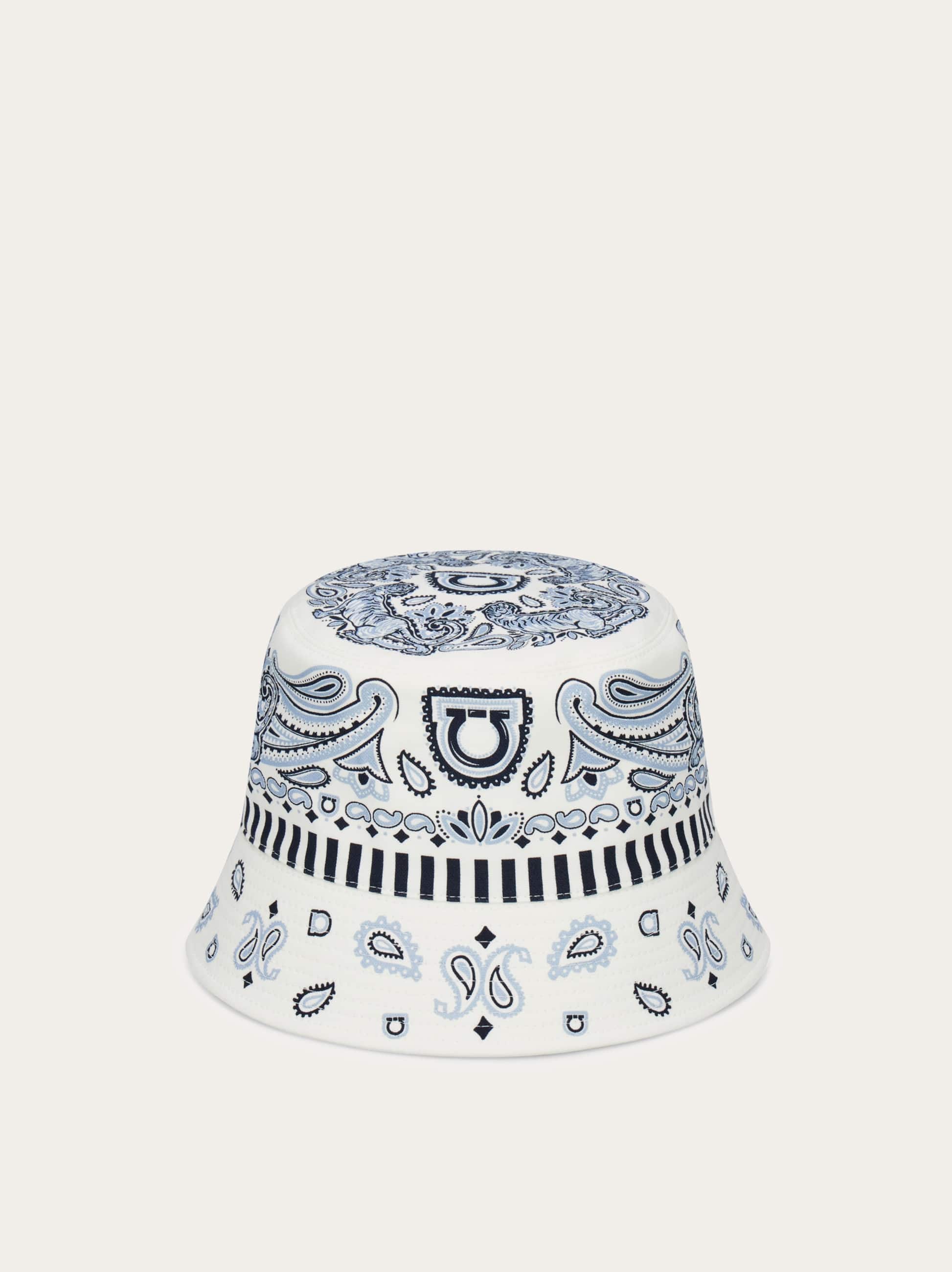 Ferragamo Women's Blue Arabesque Print Cloche