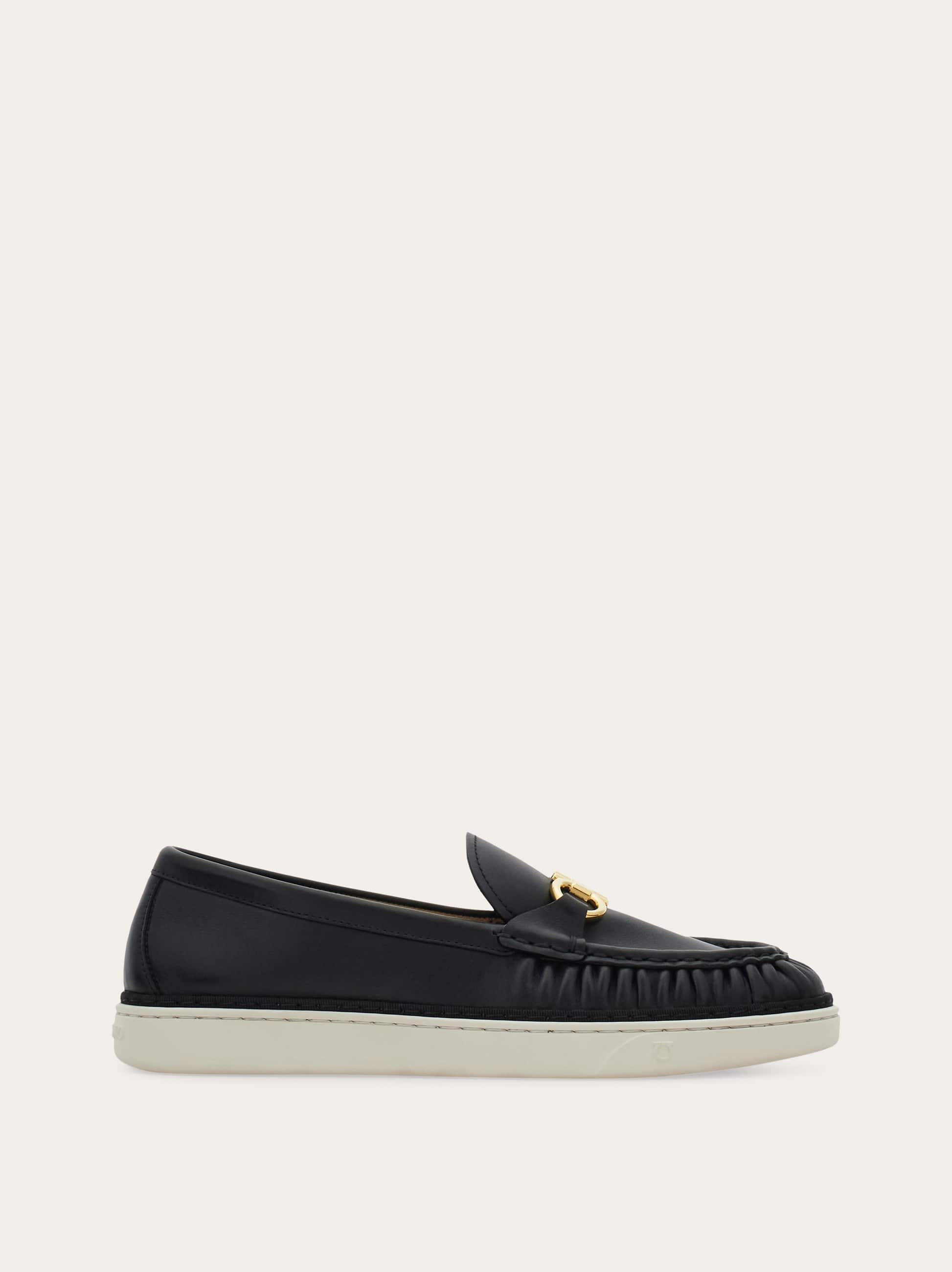 Ferragamo Women's Black Gancini Ornament Loafer Size 8