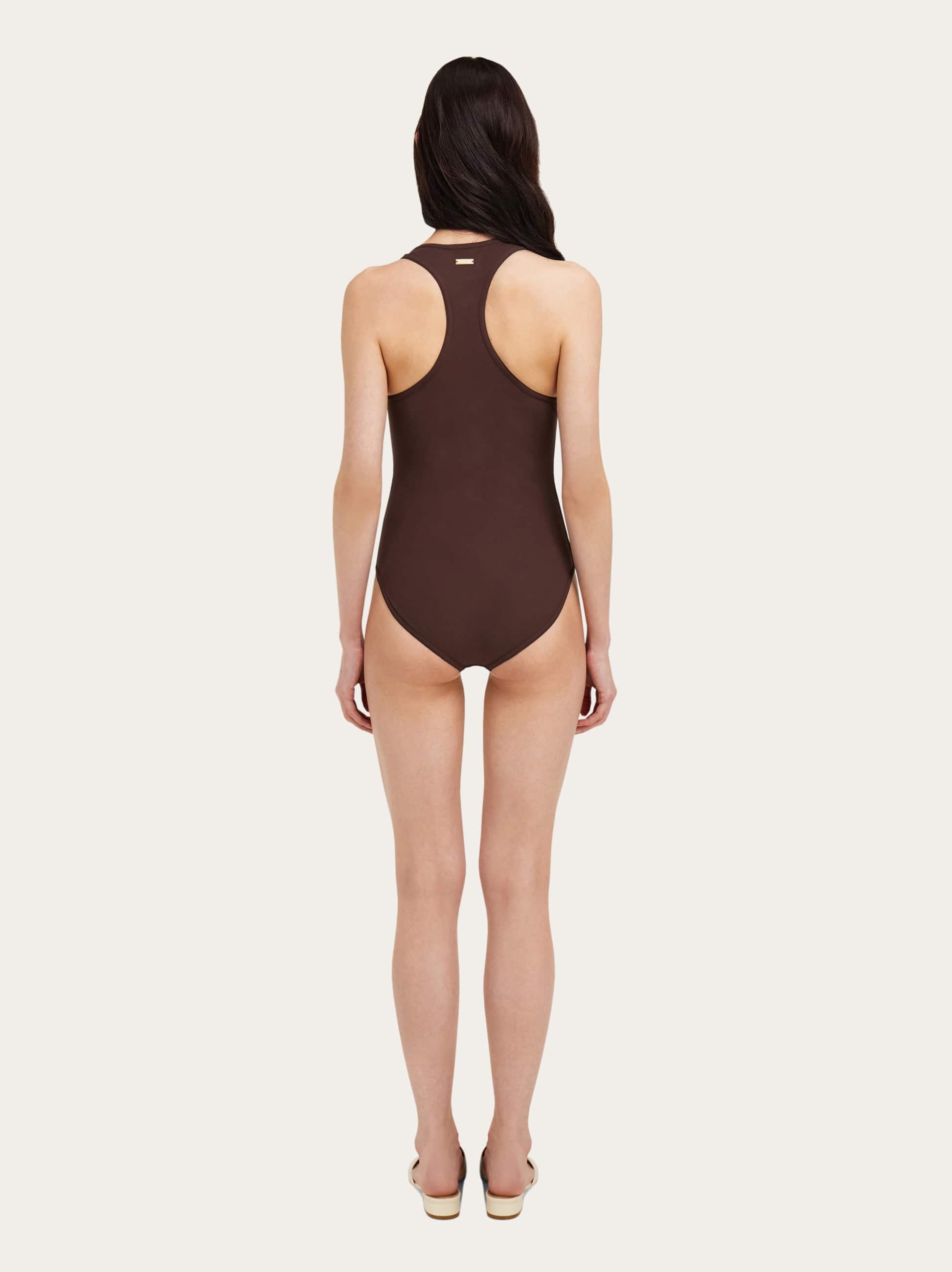  Ferragamo Damen Gancini Badeanzug Braun 