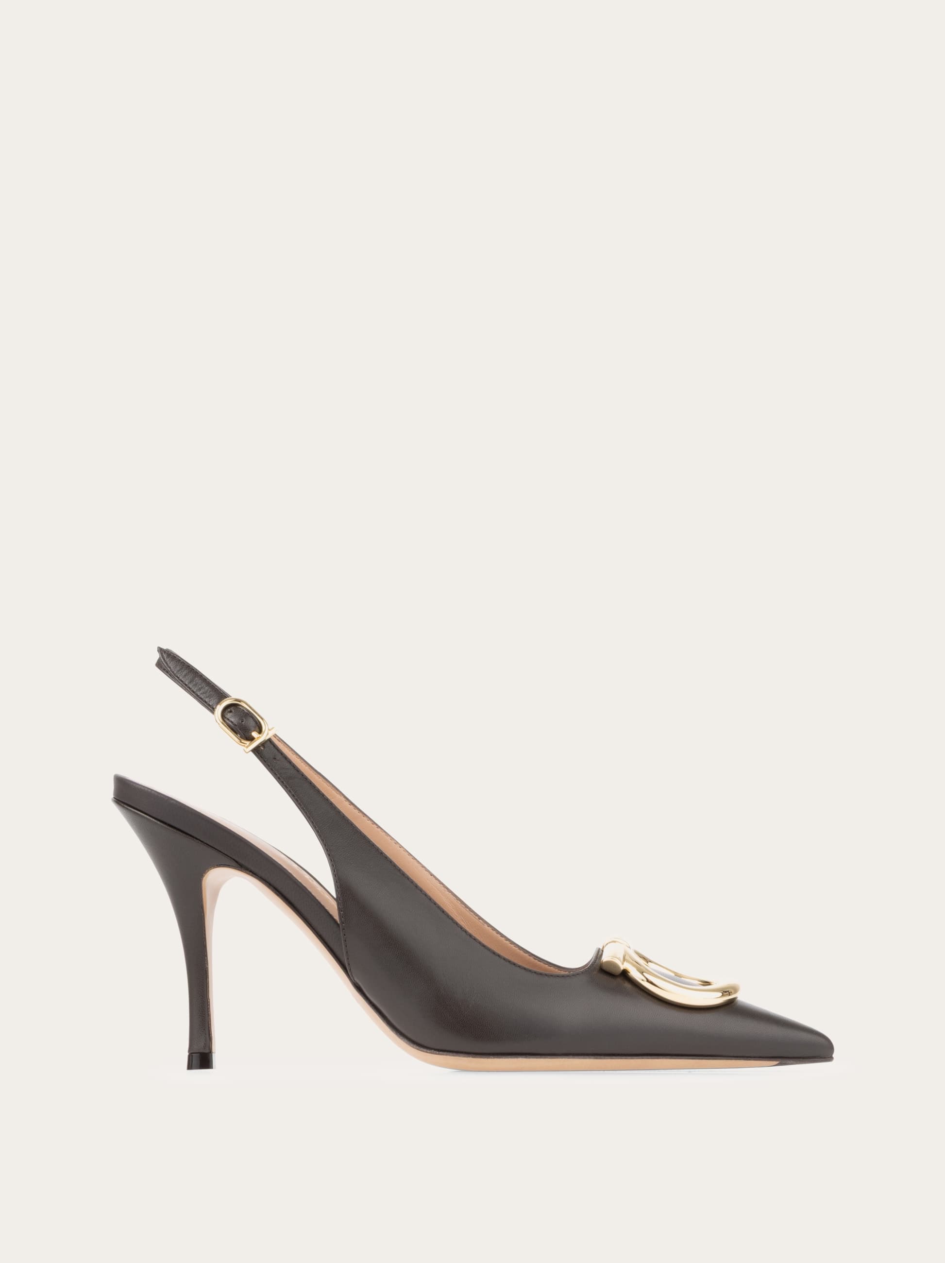 Ferragamo Women Maxi Gancini slingback Brown Size 5