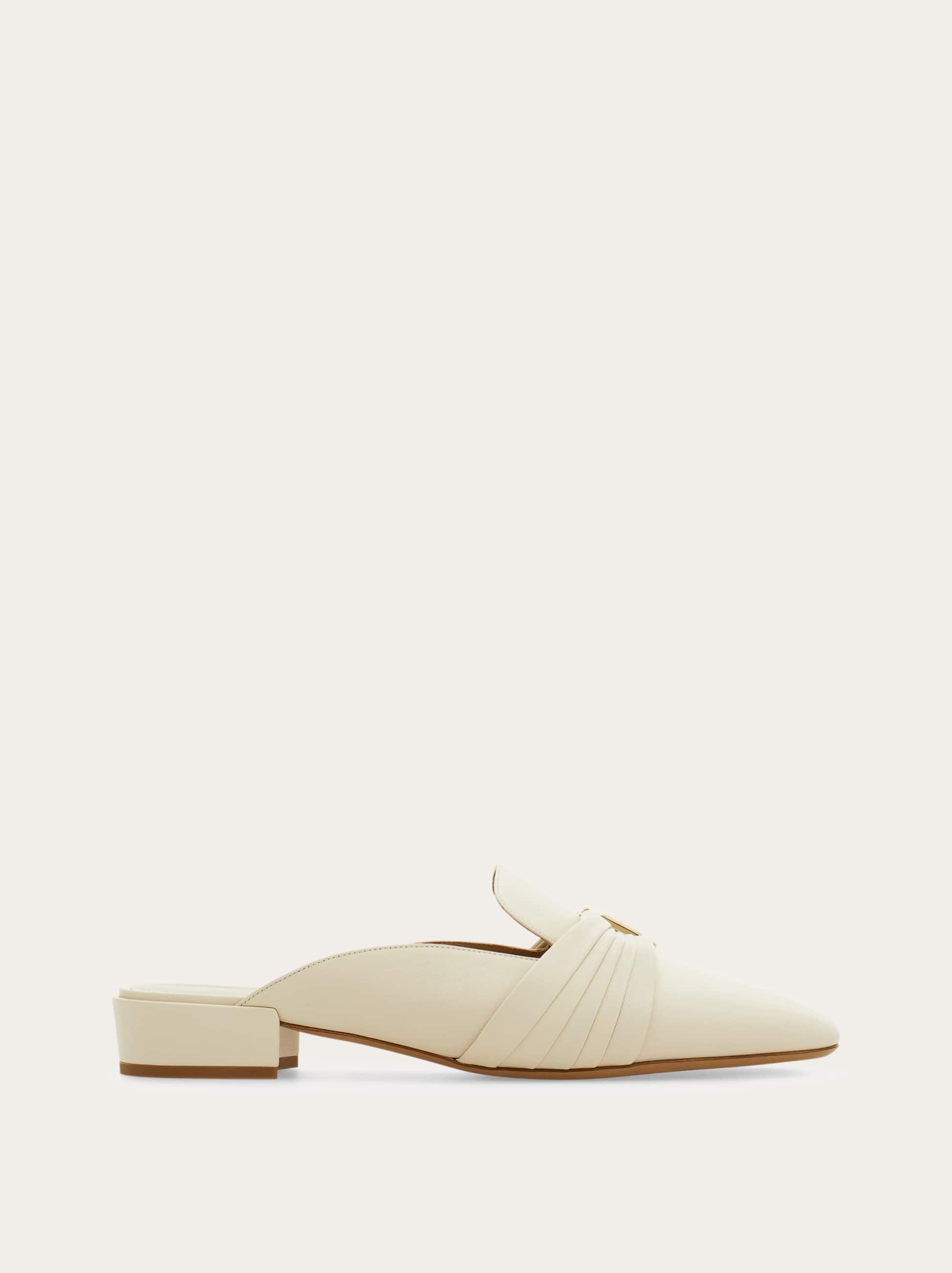 Ferragamo Women Gancini ornament mule White Size 5