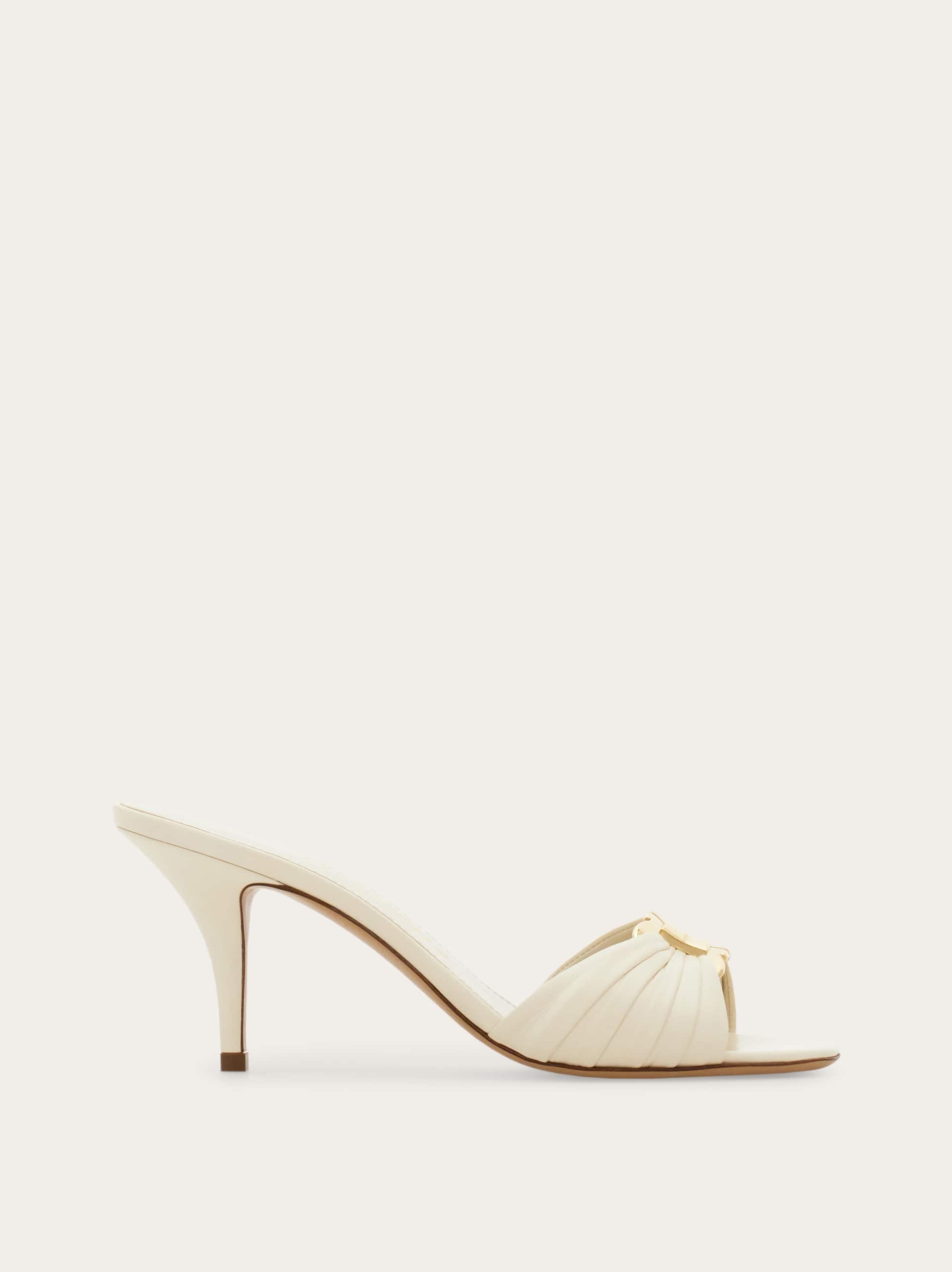 Ferragamo Women Gancini ornament mule White Size 5