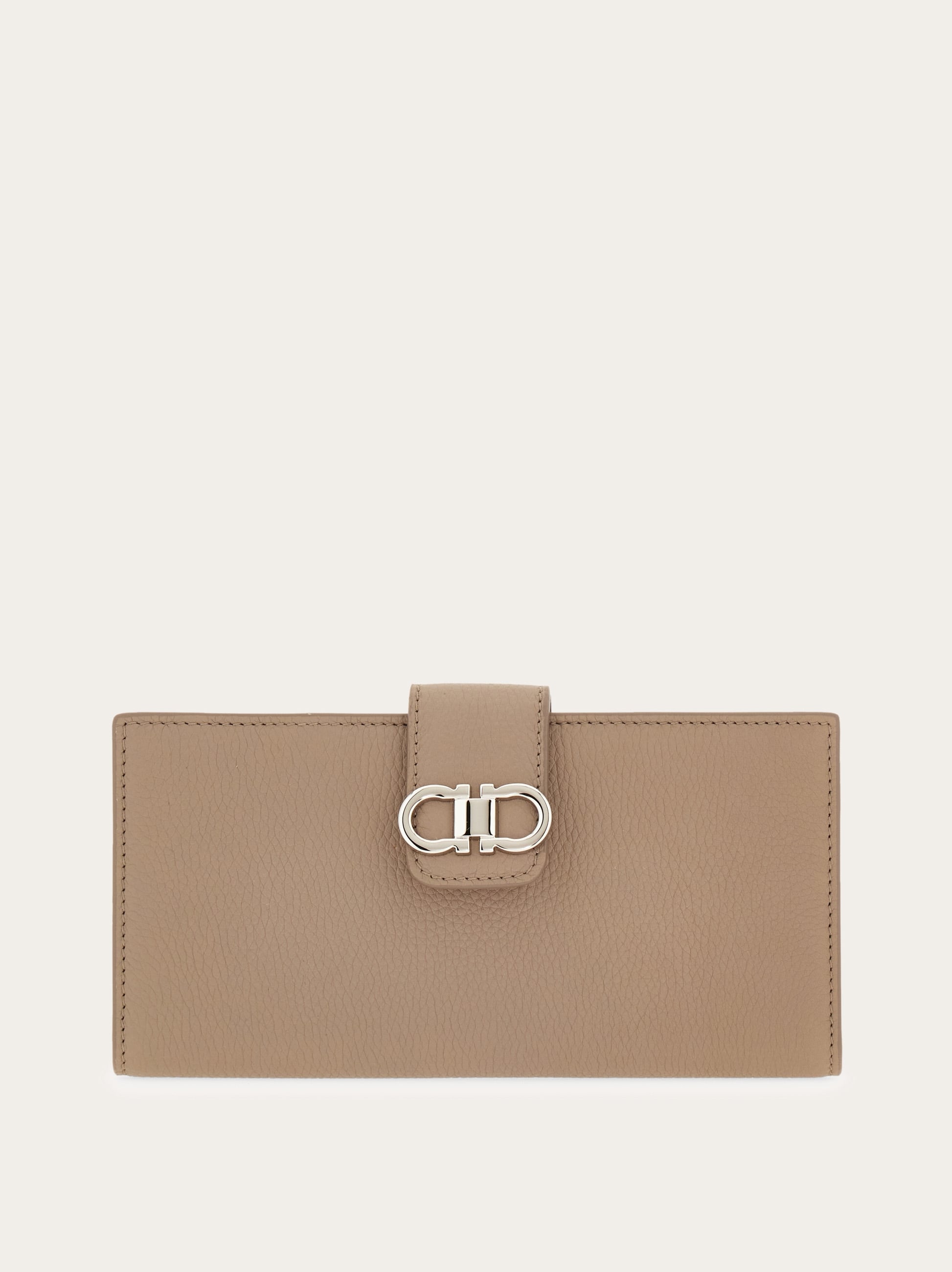 Ferragamo Women's Brown Double Gancini Continental Wallet