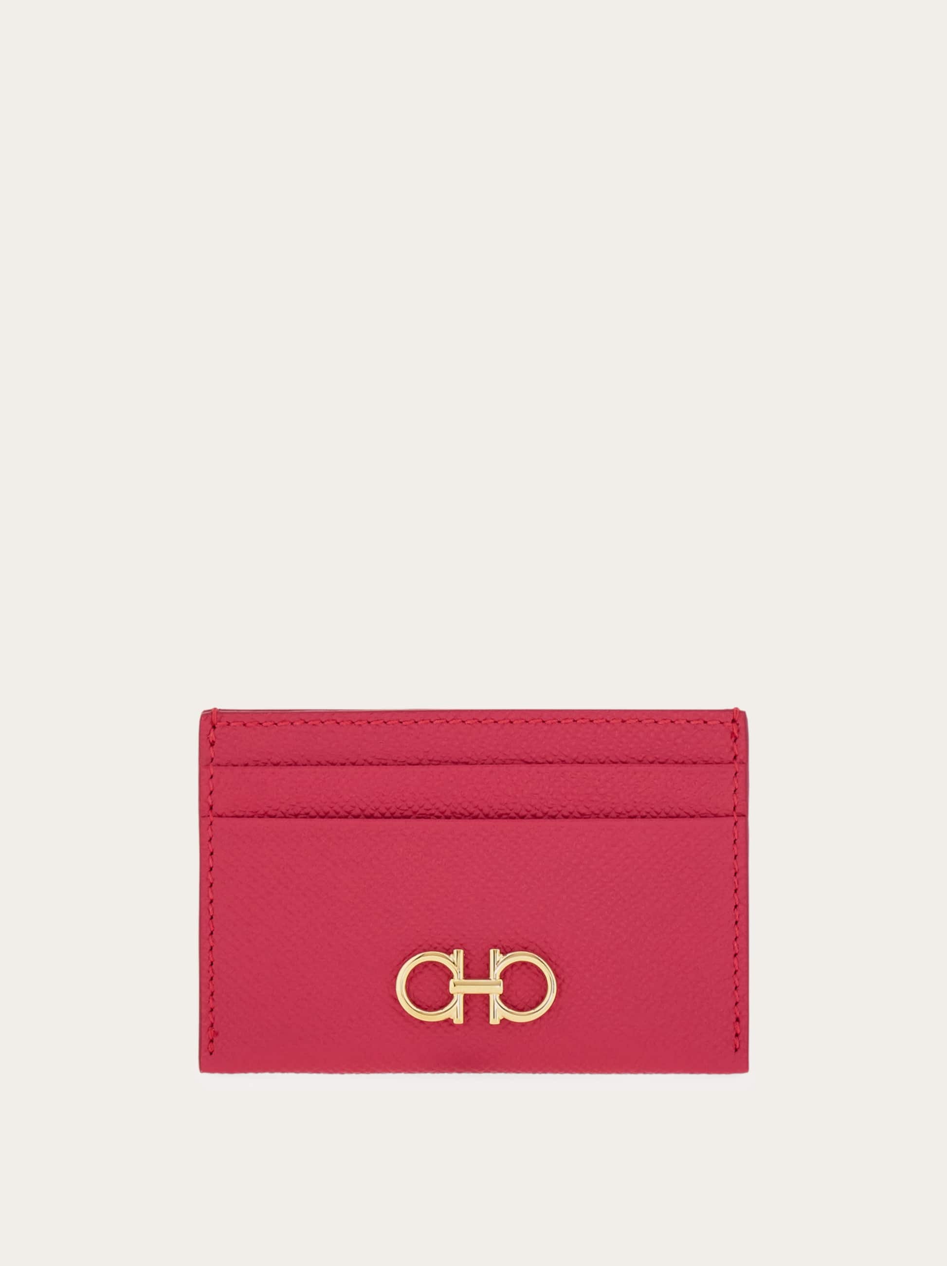 Ferragamo Gancini Credit Card Holder In Pink