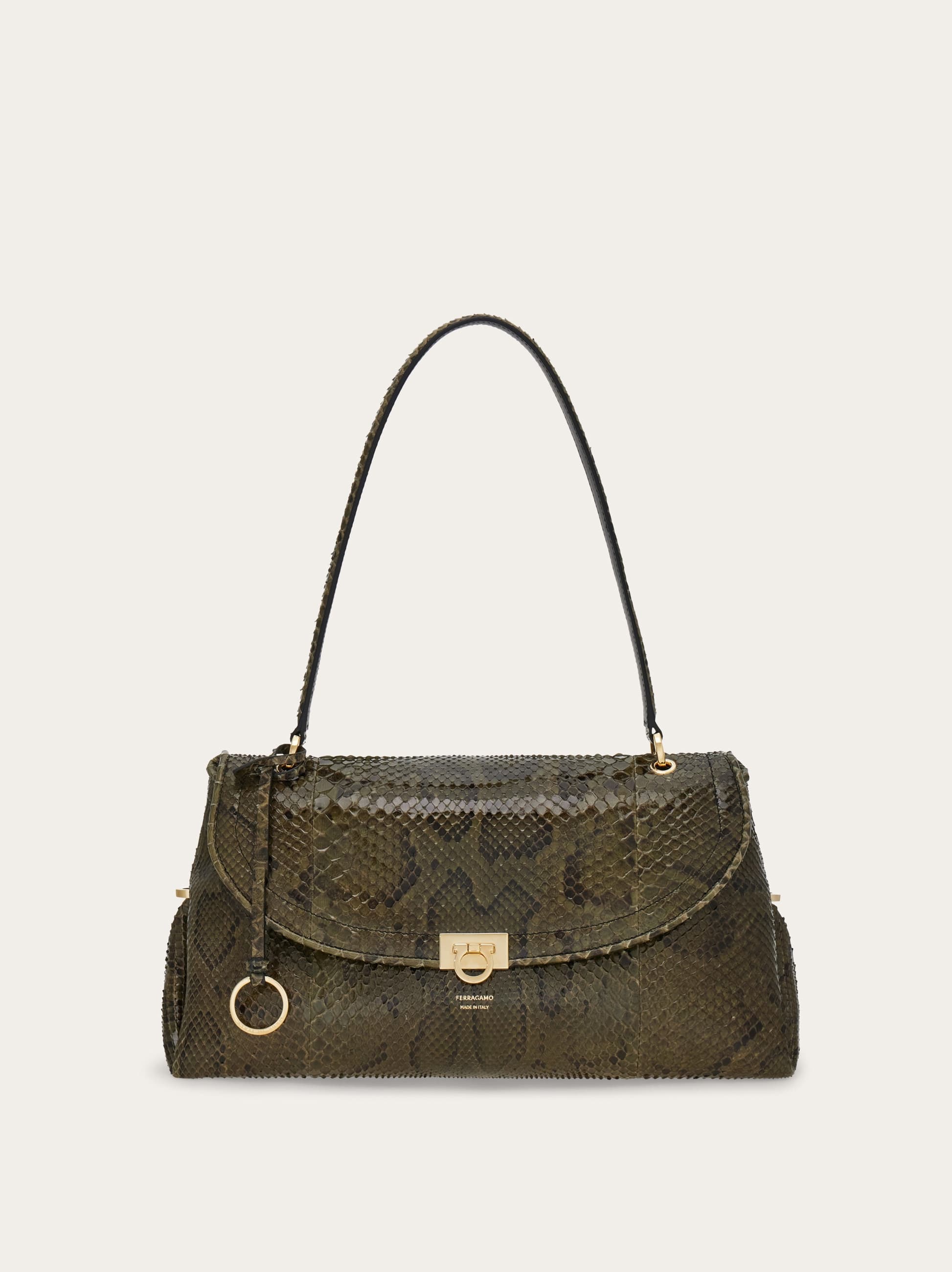 Ferragamo Donna Borsa a tracolla Gancini (M) Verde
