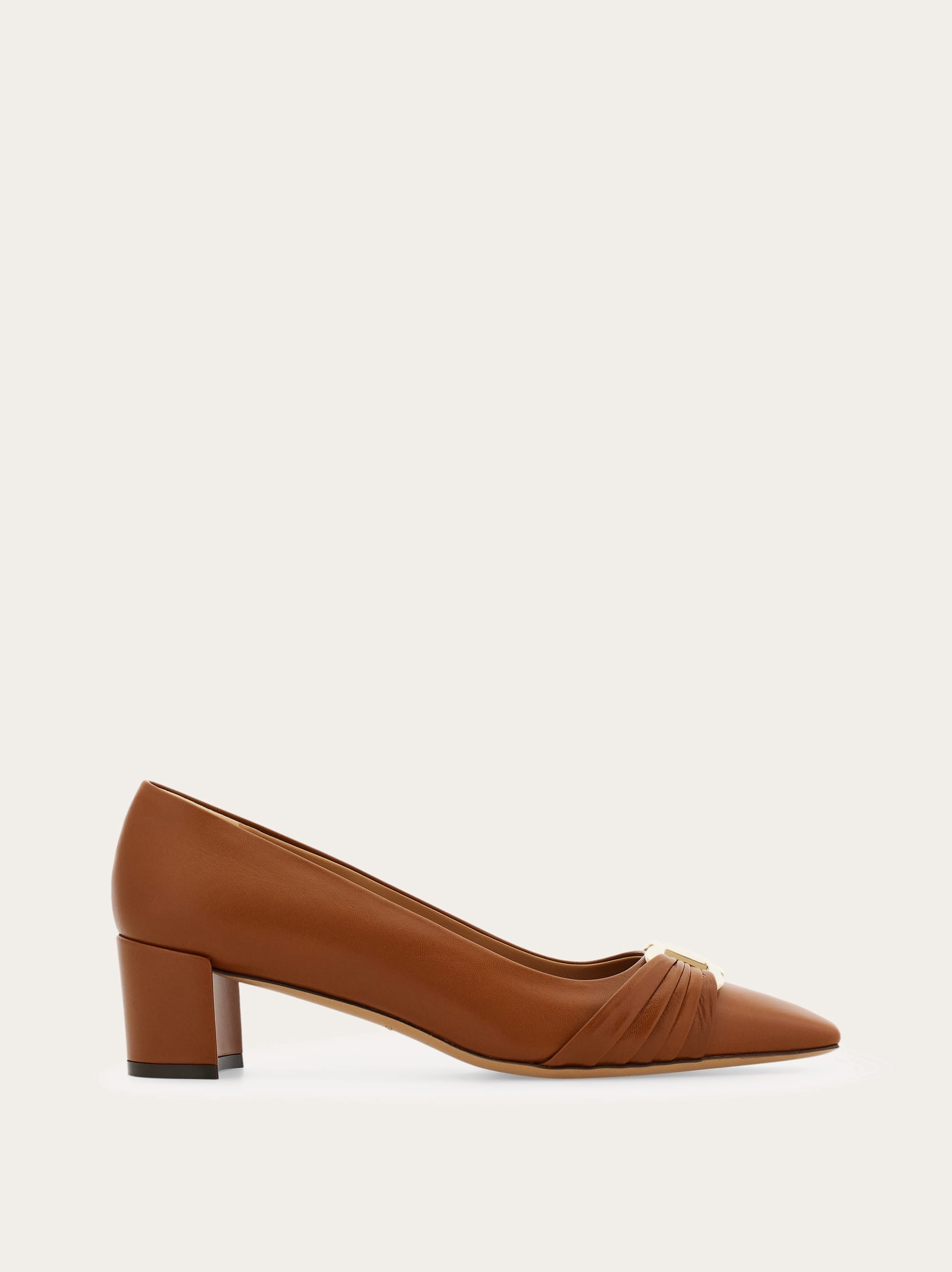 Ferragamo Donna Pump ornamento Gancini Marrone Taglia 35