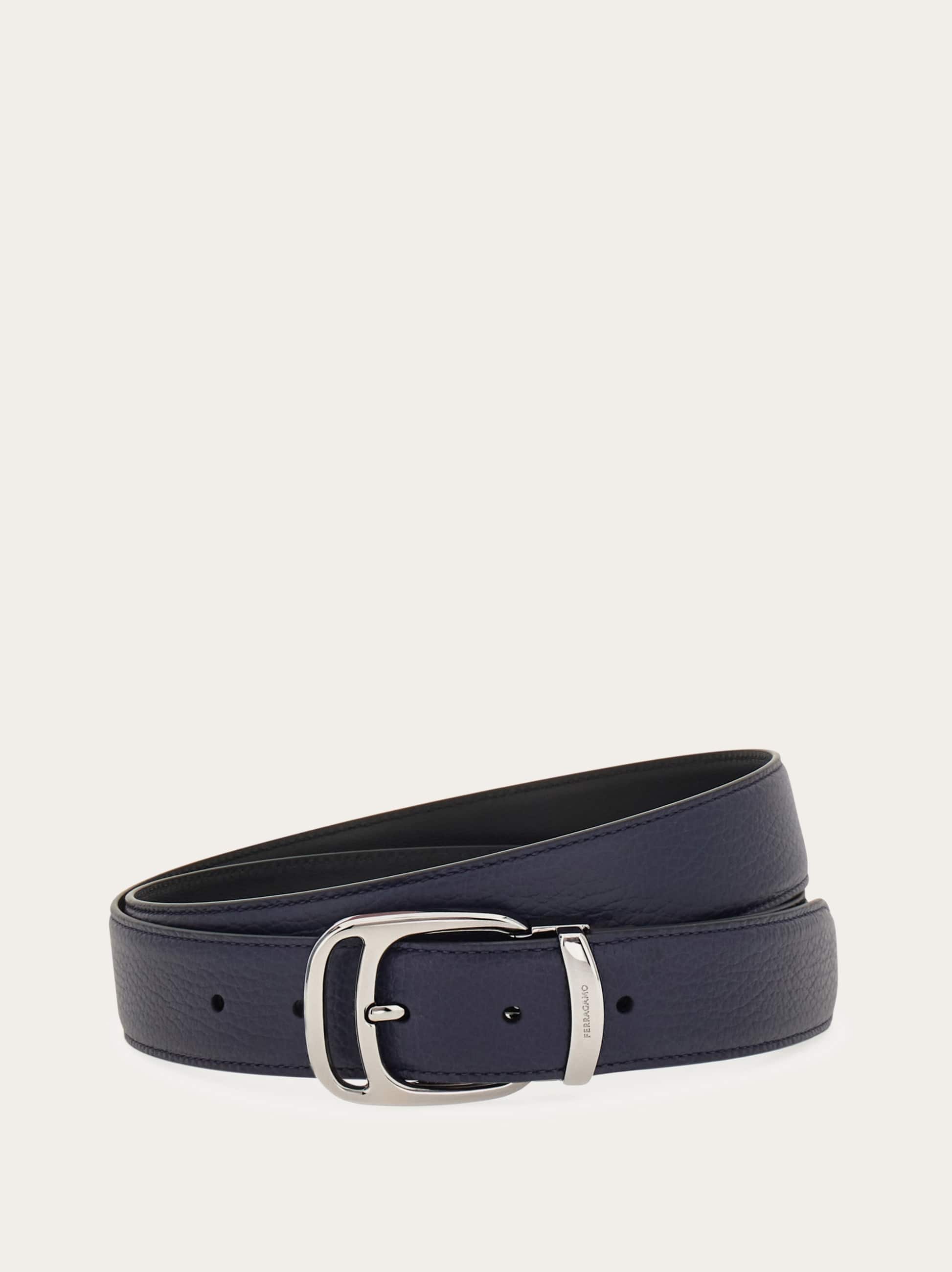 Ferragamo Uomo Cintura reversibile e regolabile Blu