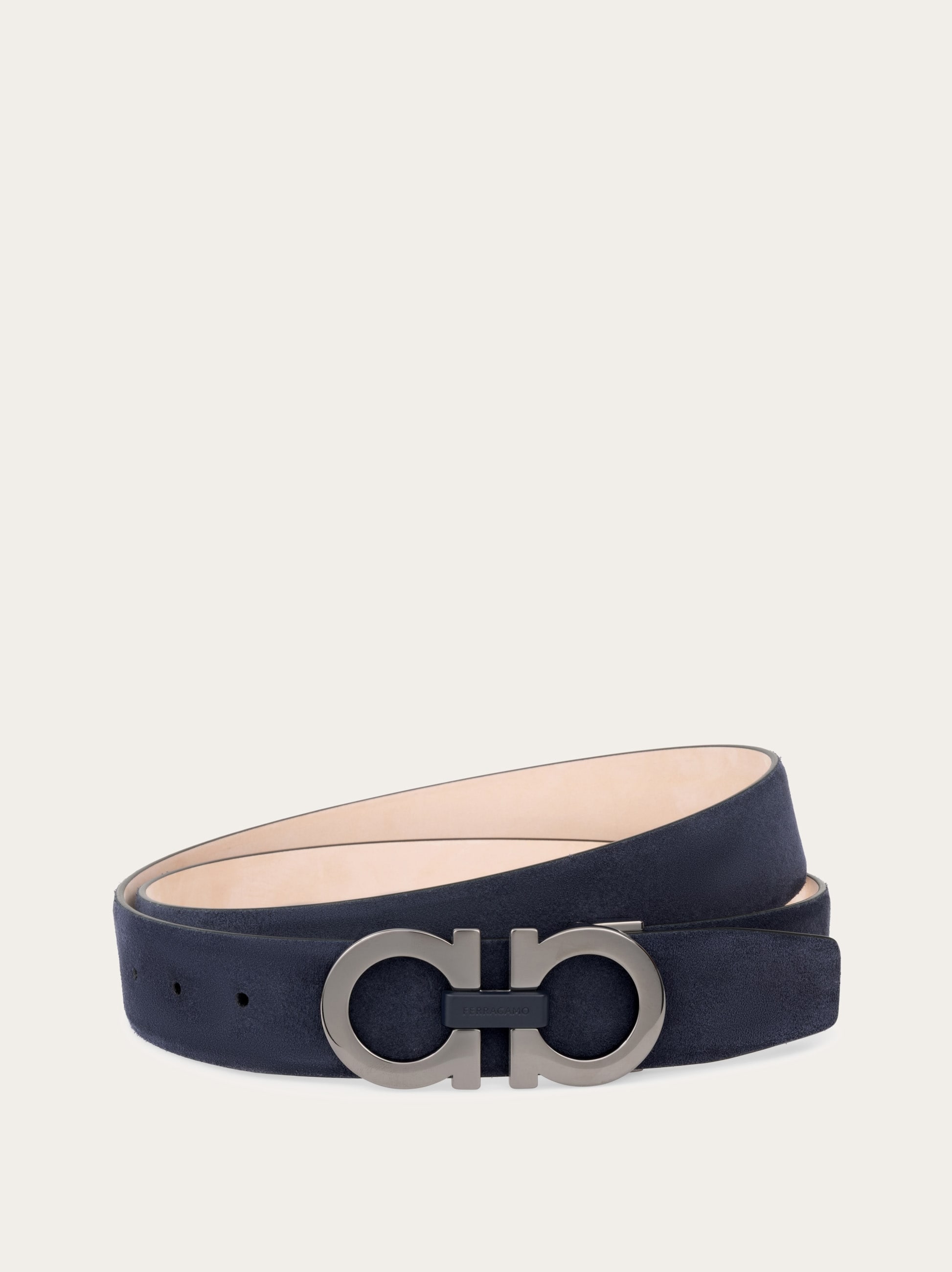 Ferragamo Men Adjustable Gancini belt Blue