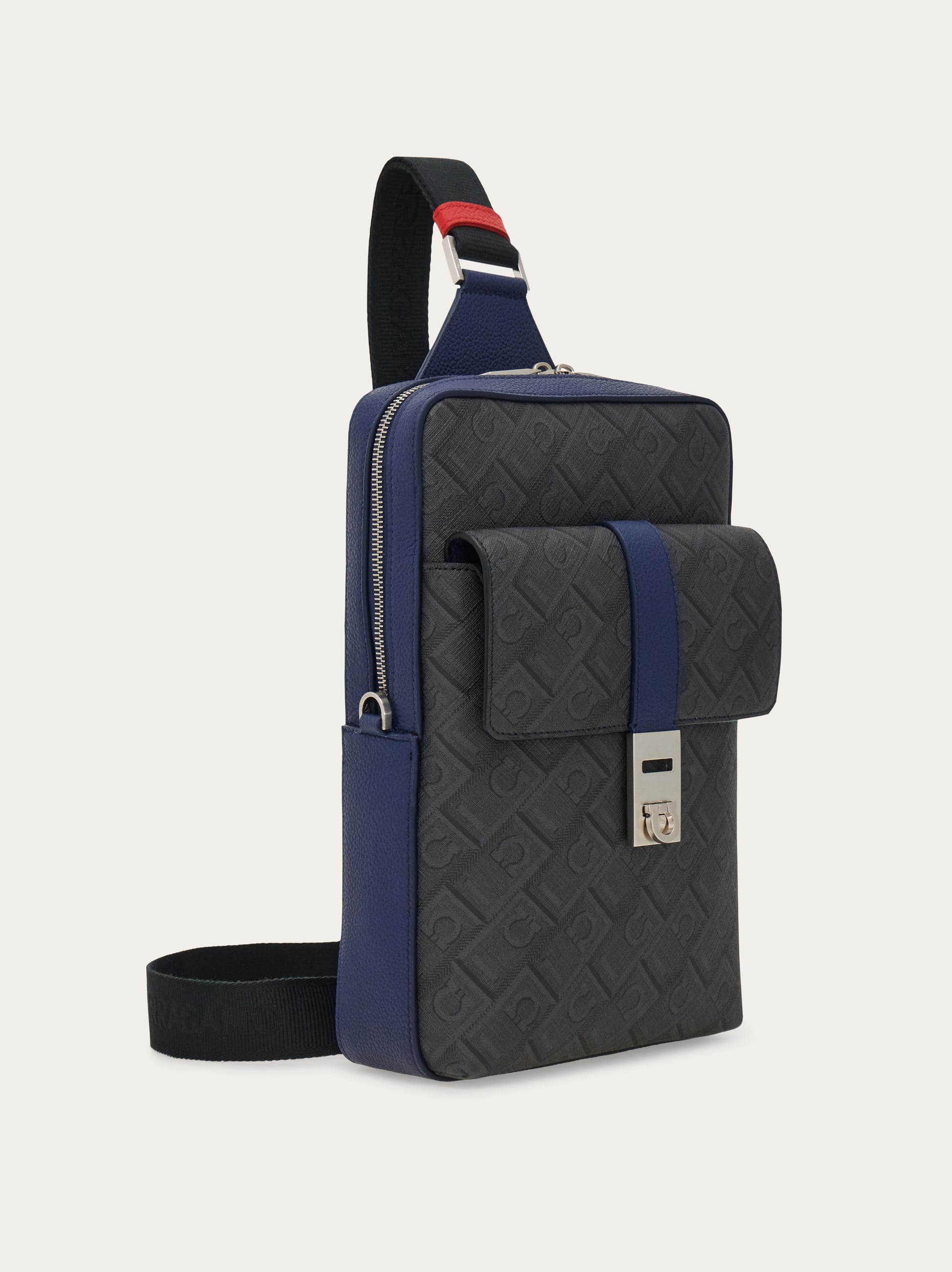  Ferragamo Men Single Strap Backpack   Citymatch Capsule Blue 