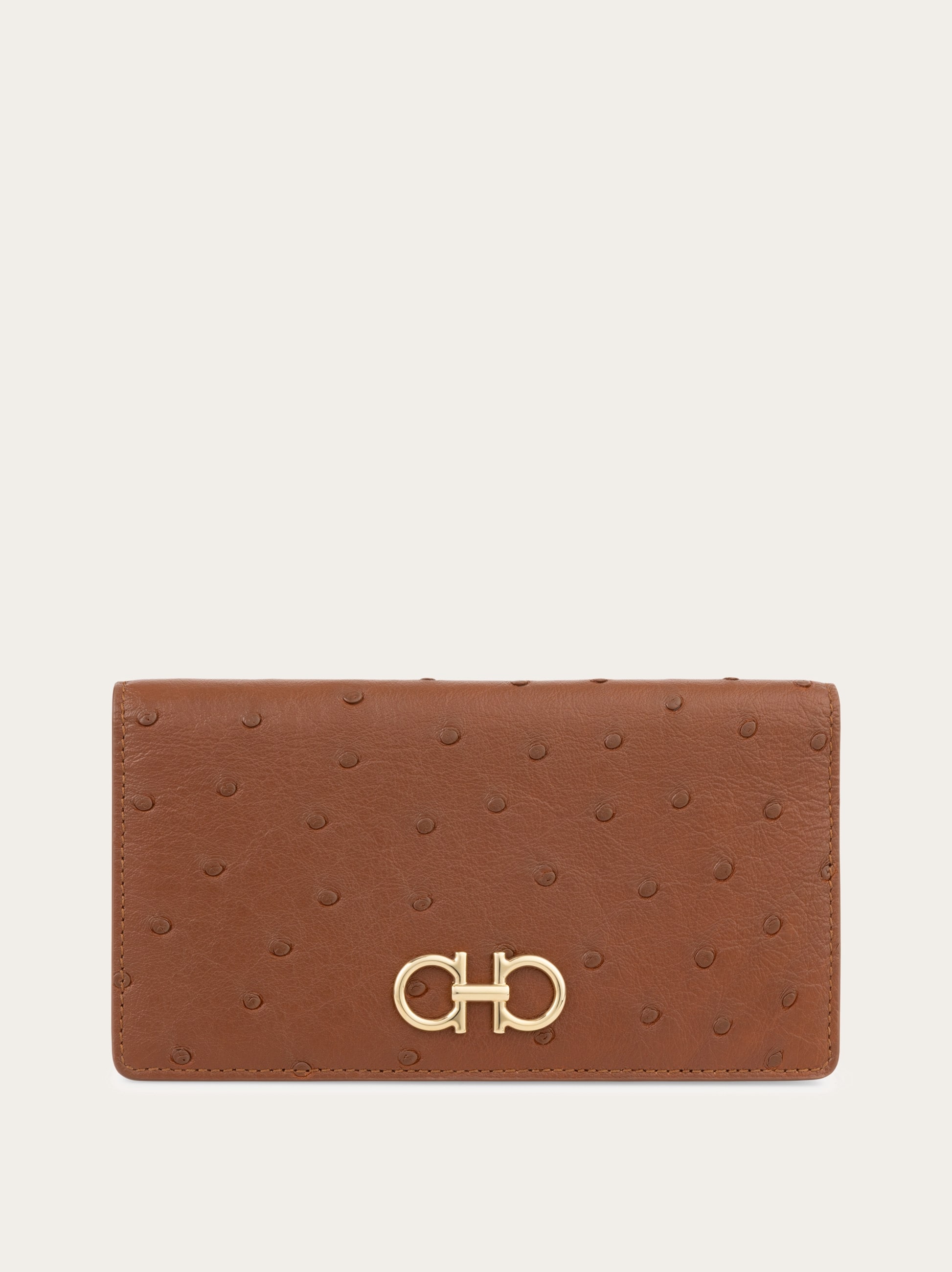 Ferragamo Gancini Continental Wallet In Brown