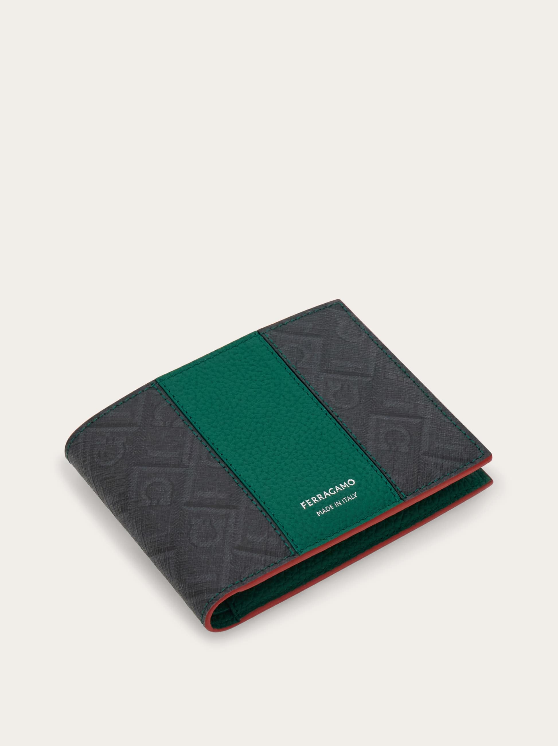  Ferragamo Men Ferragamo Monogram Wallet   Citymatch Capsule Green 
