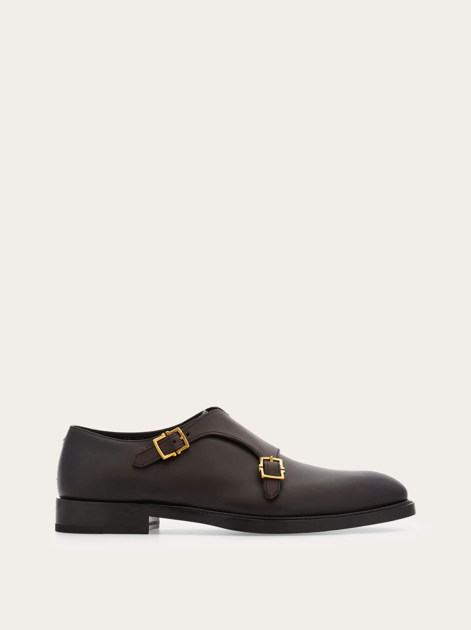 Ferragamo Men Double monkstrap Brown Size 7.5