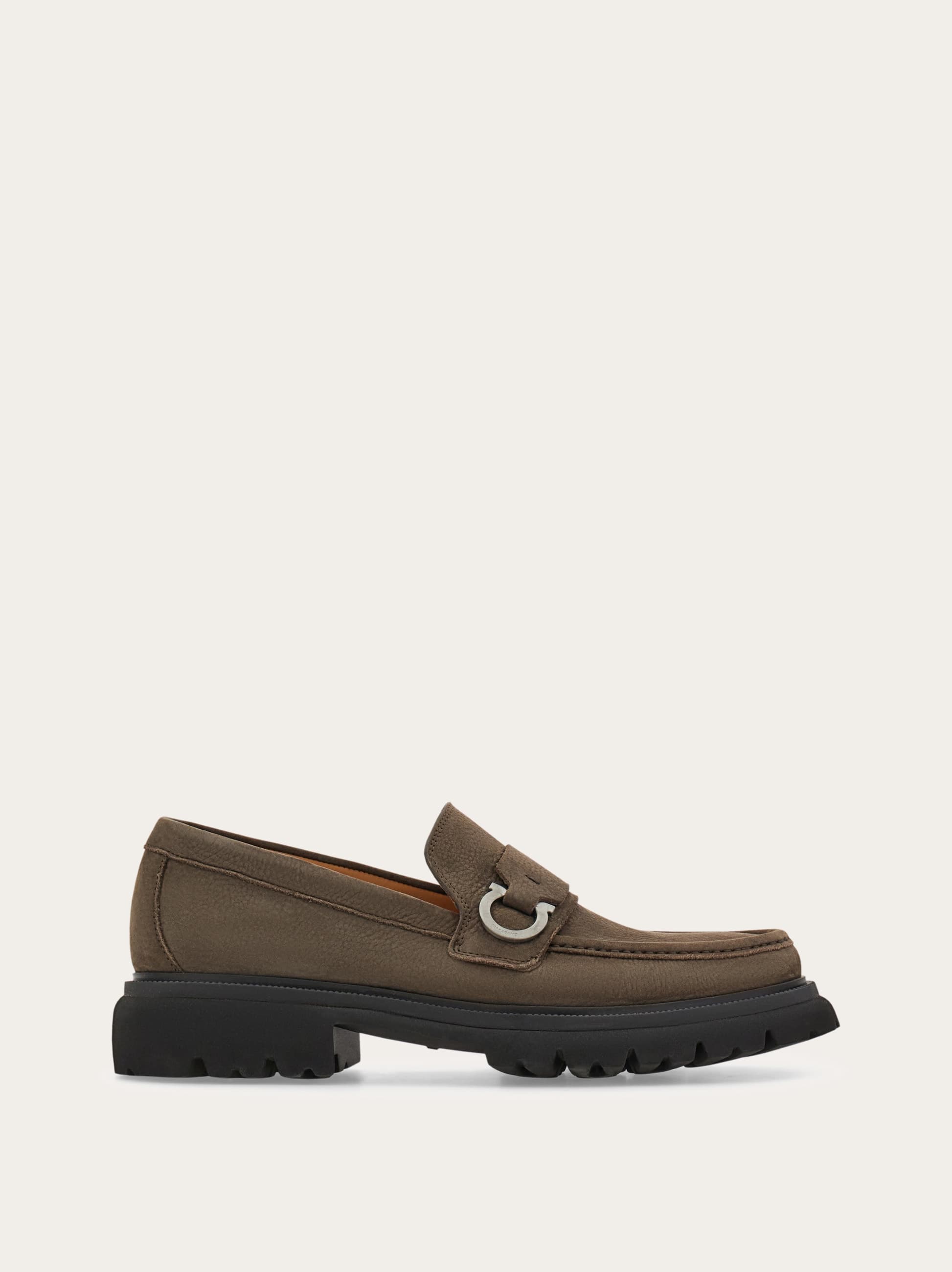 Ferragamo Men Loafer with Gancini ornament Grey Size 7