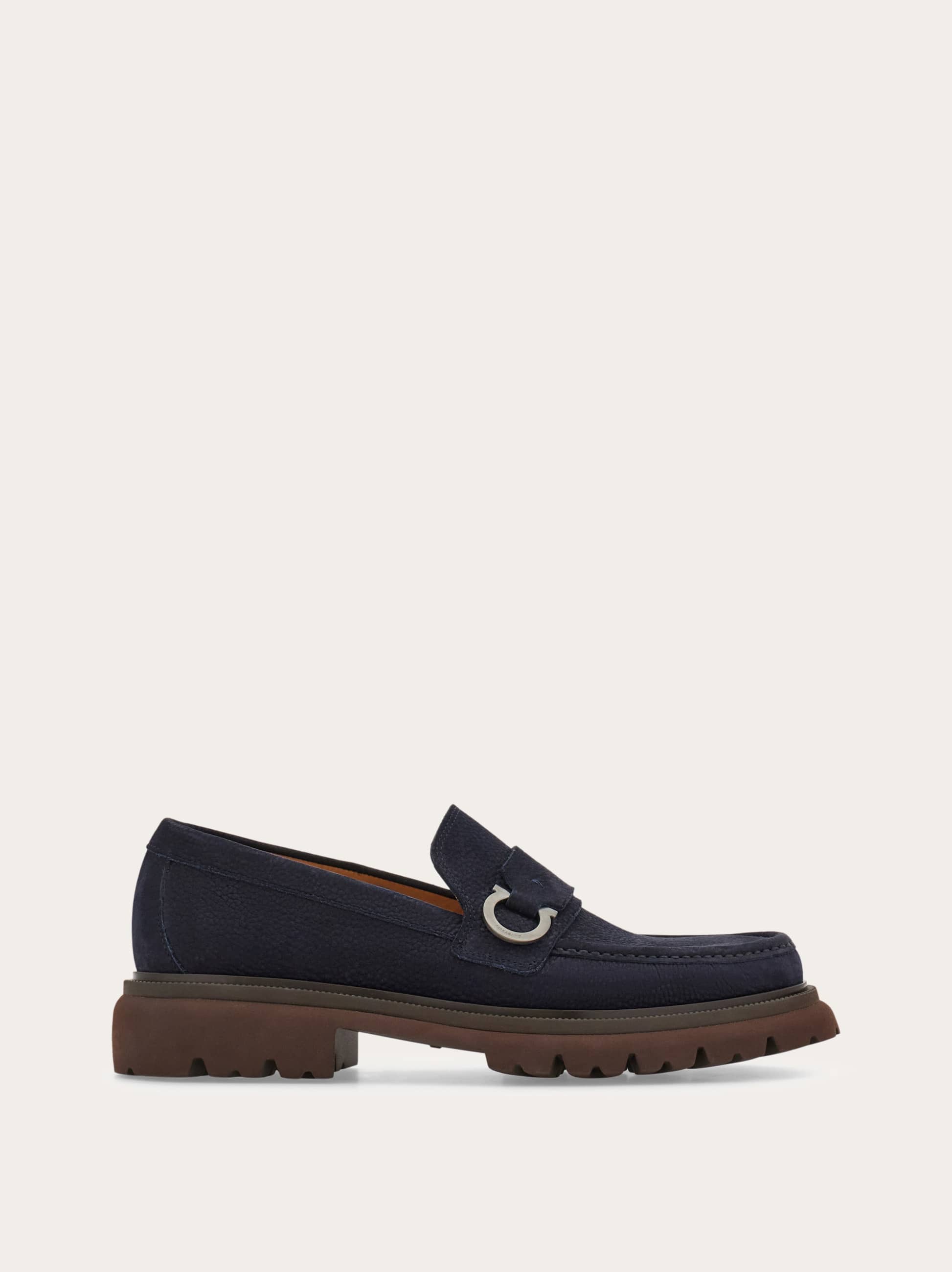 Ferragamo Men Loafer with Gancini ornament Blue Size 7