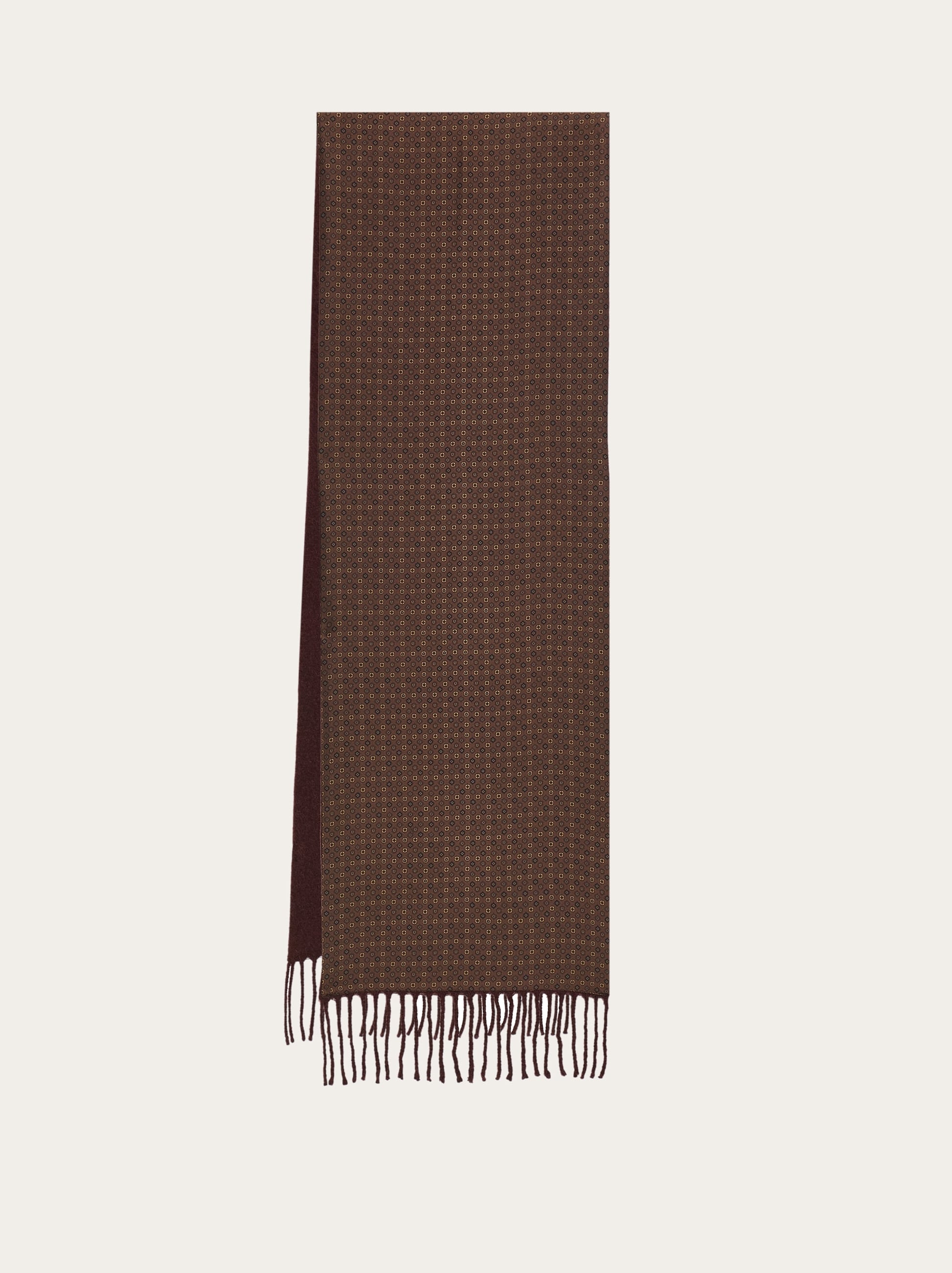 Ferragamo Men Double face scarf Brown