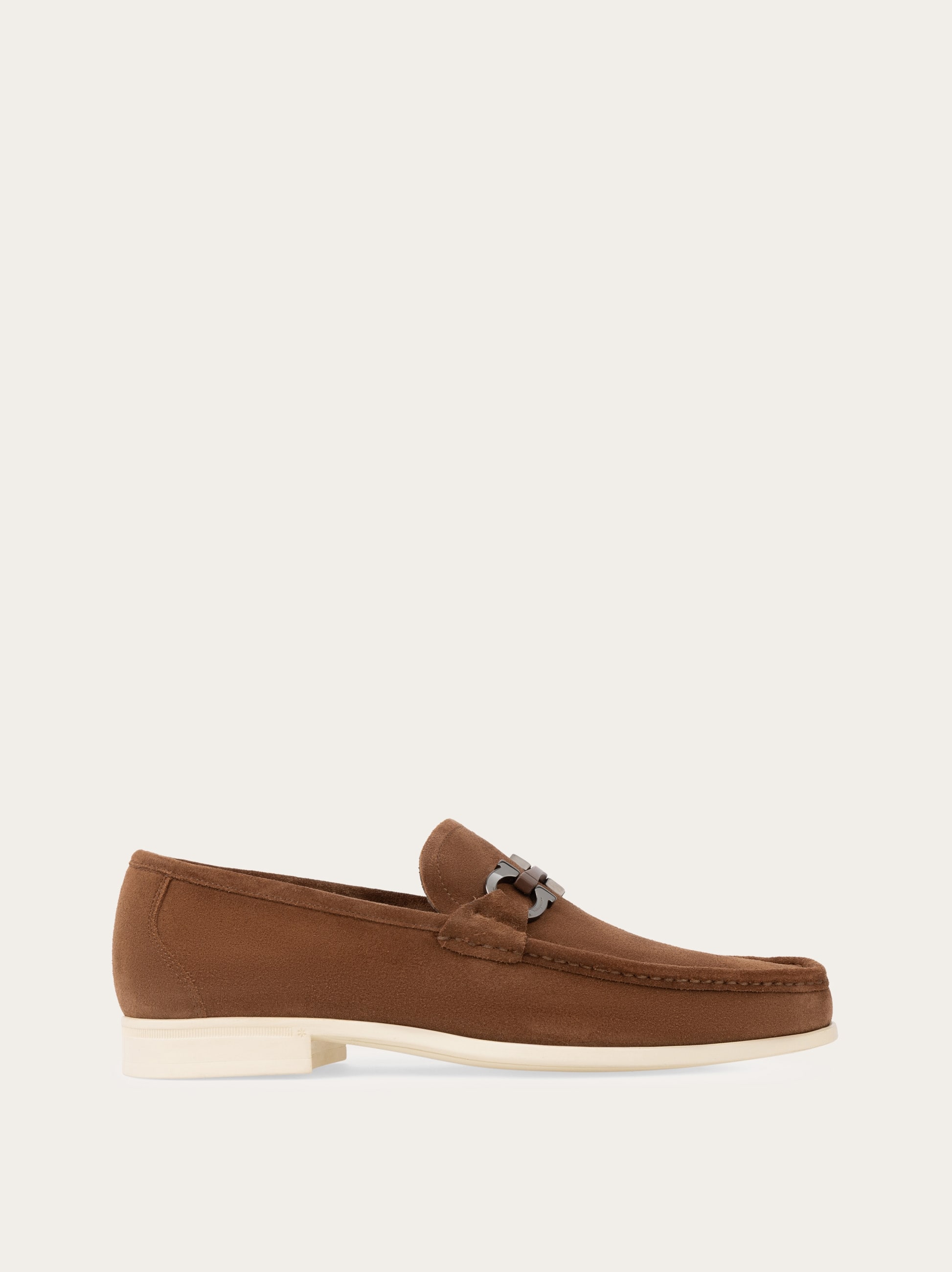 Ferragamo Men Gancini ornament loafer Brown Size 7