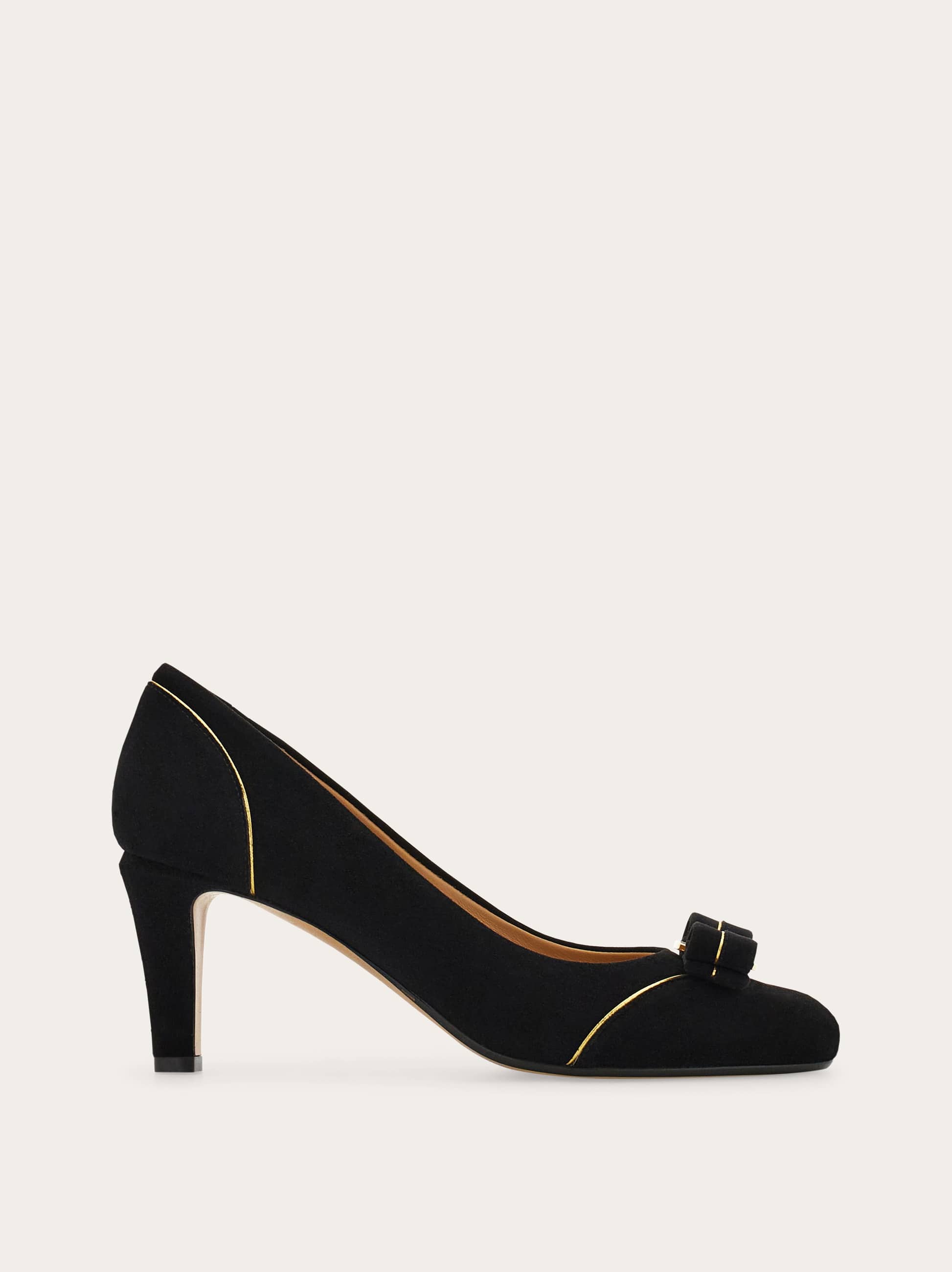 Ferragamo Donna Décolleté fiocco Vara con piping Nero Taglia 35.5