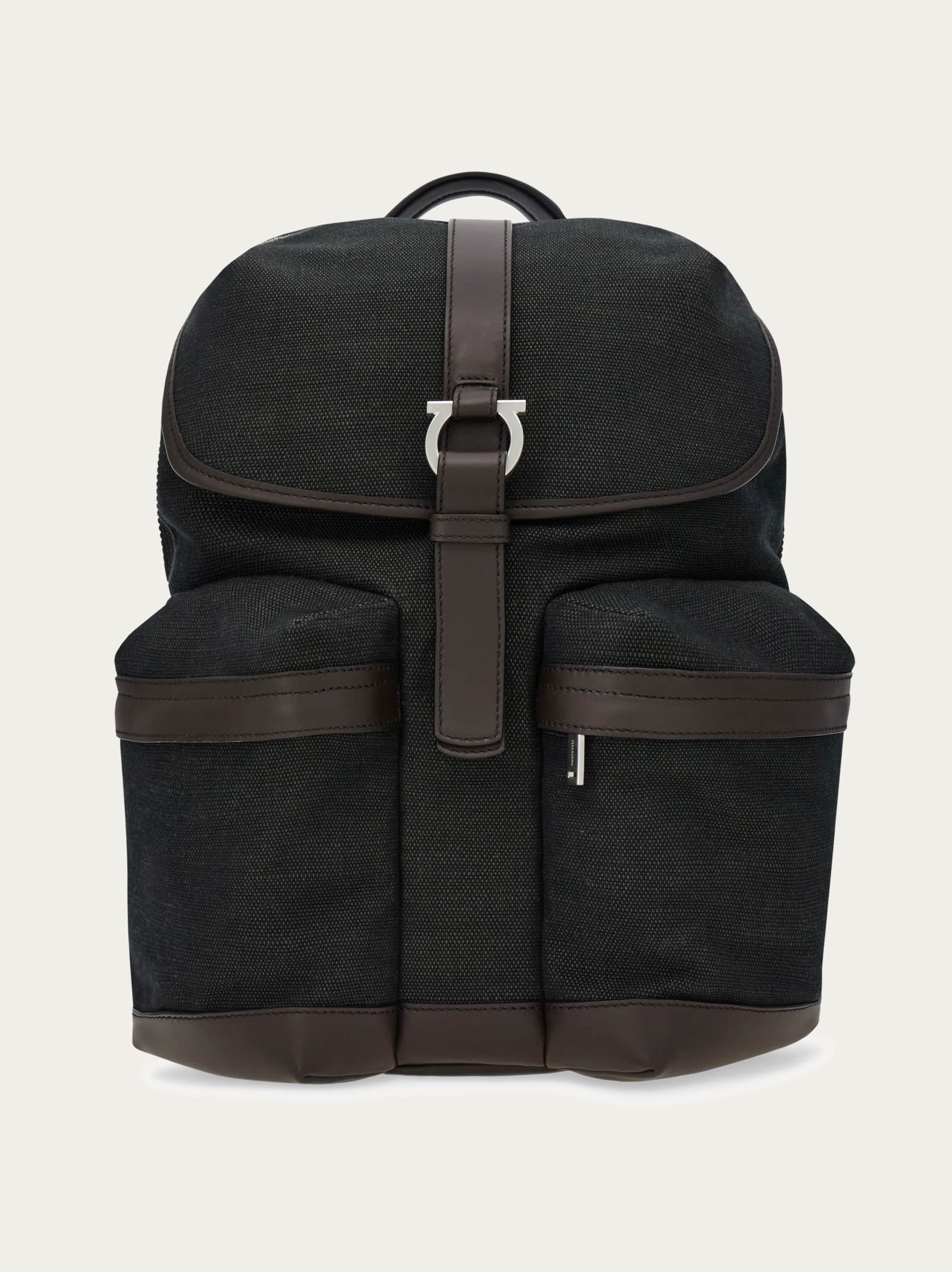 Ferragamo Men Canvas backpack Green