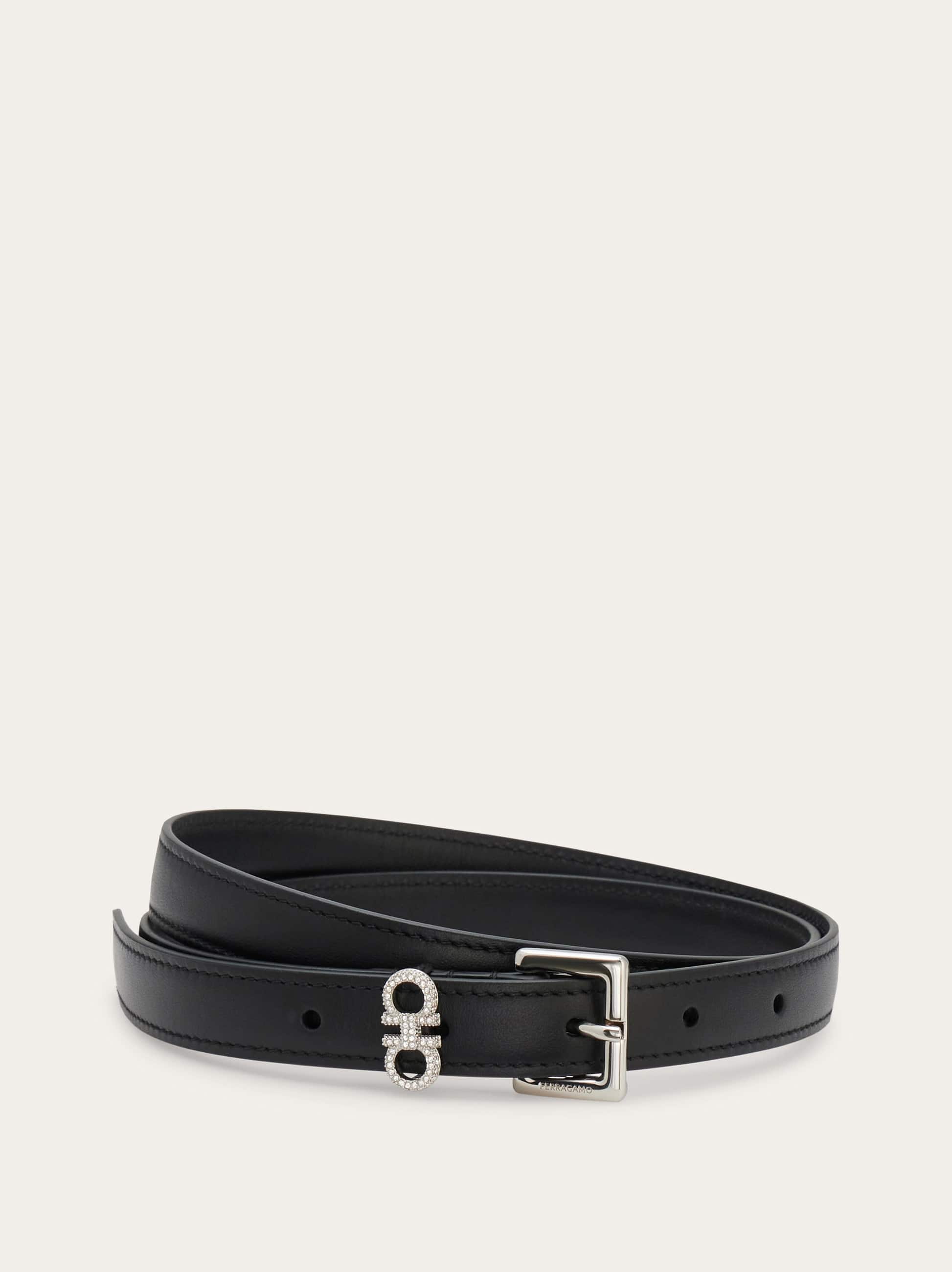Ferragamo Women Sized belt with crystals Black
