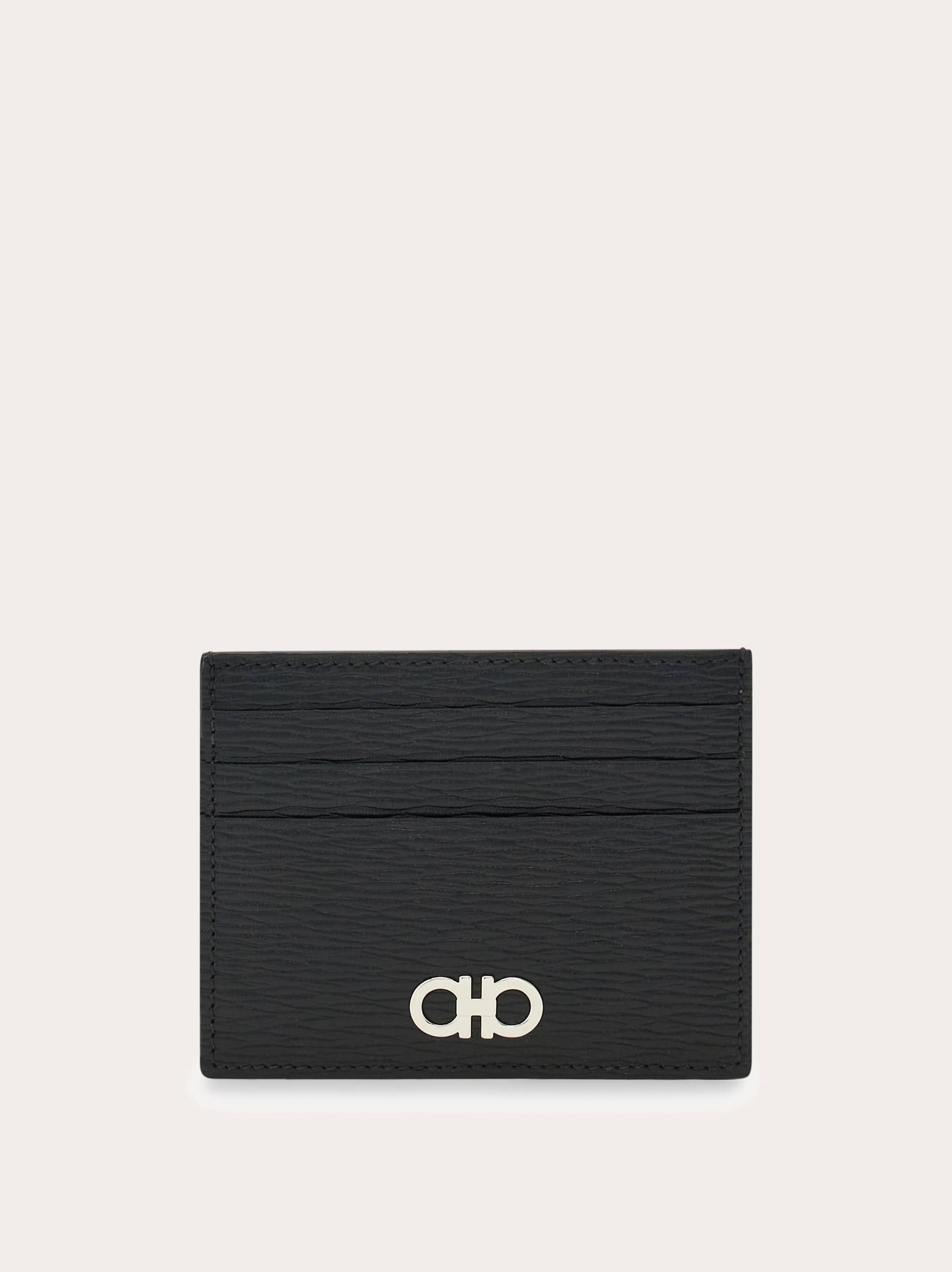 Ferragamo Uomo Porta carte di credito Gancini Nero