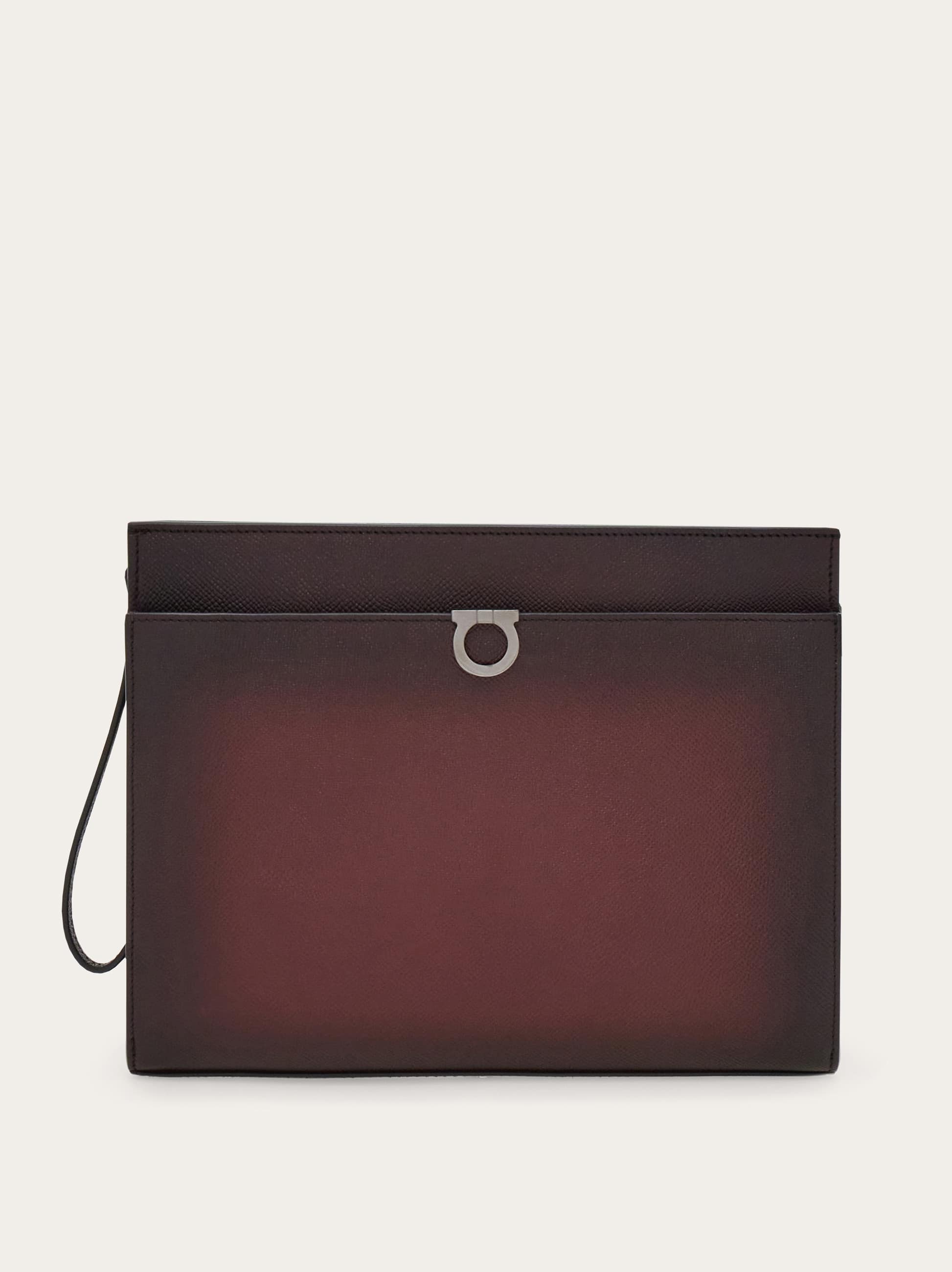 Ferragamo Uomo Pouch Gancini Rosso