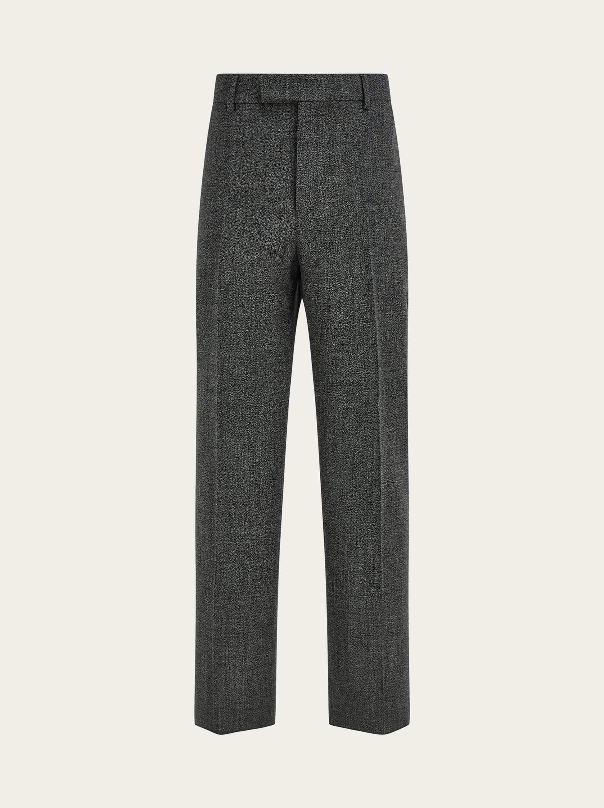 Ferragamo Men Wide leg chevron trouser Grey