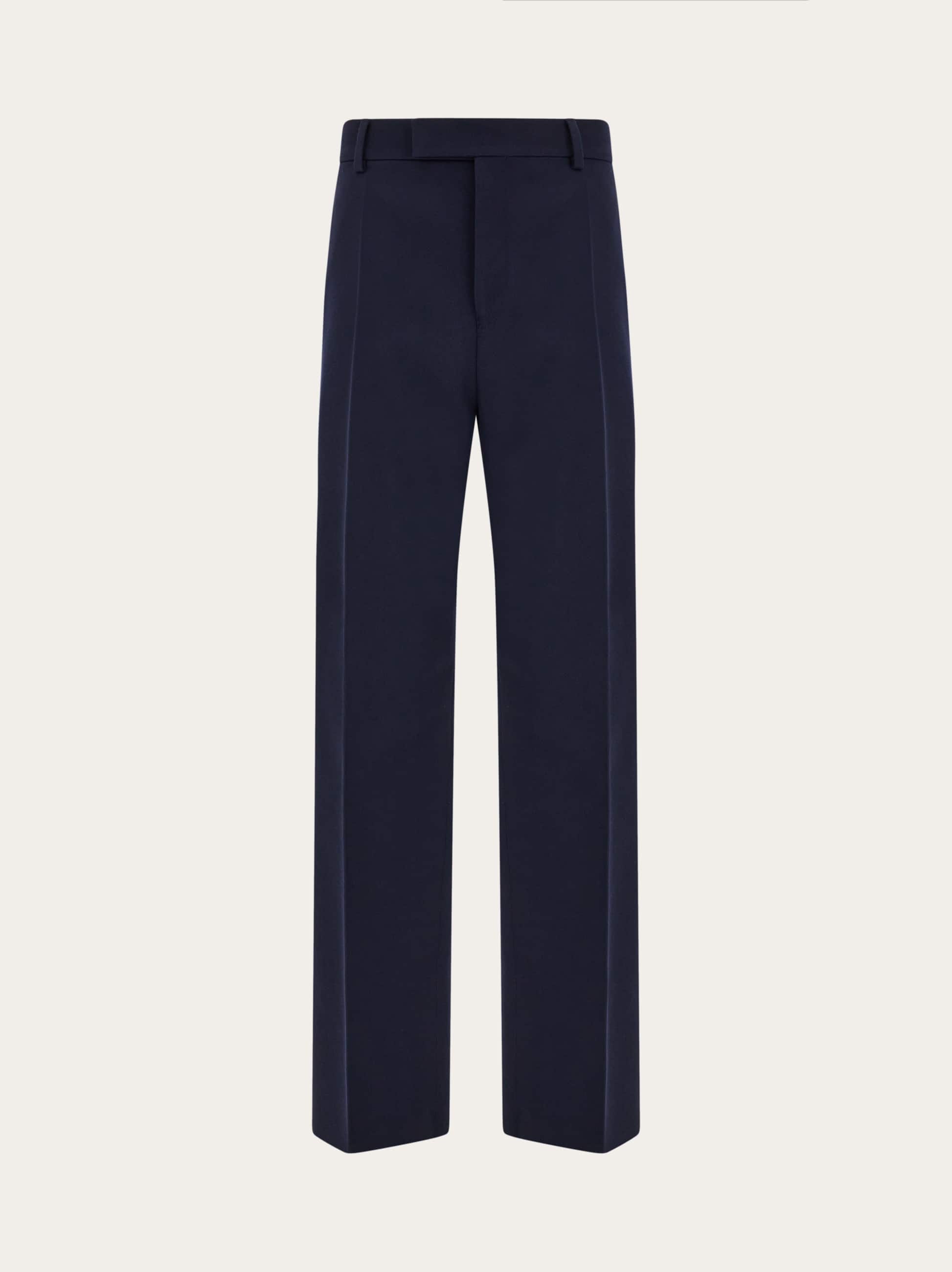 Ferragamo Uomo Pantalone ampio in lana Blu