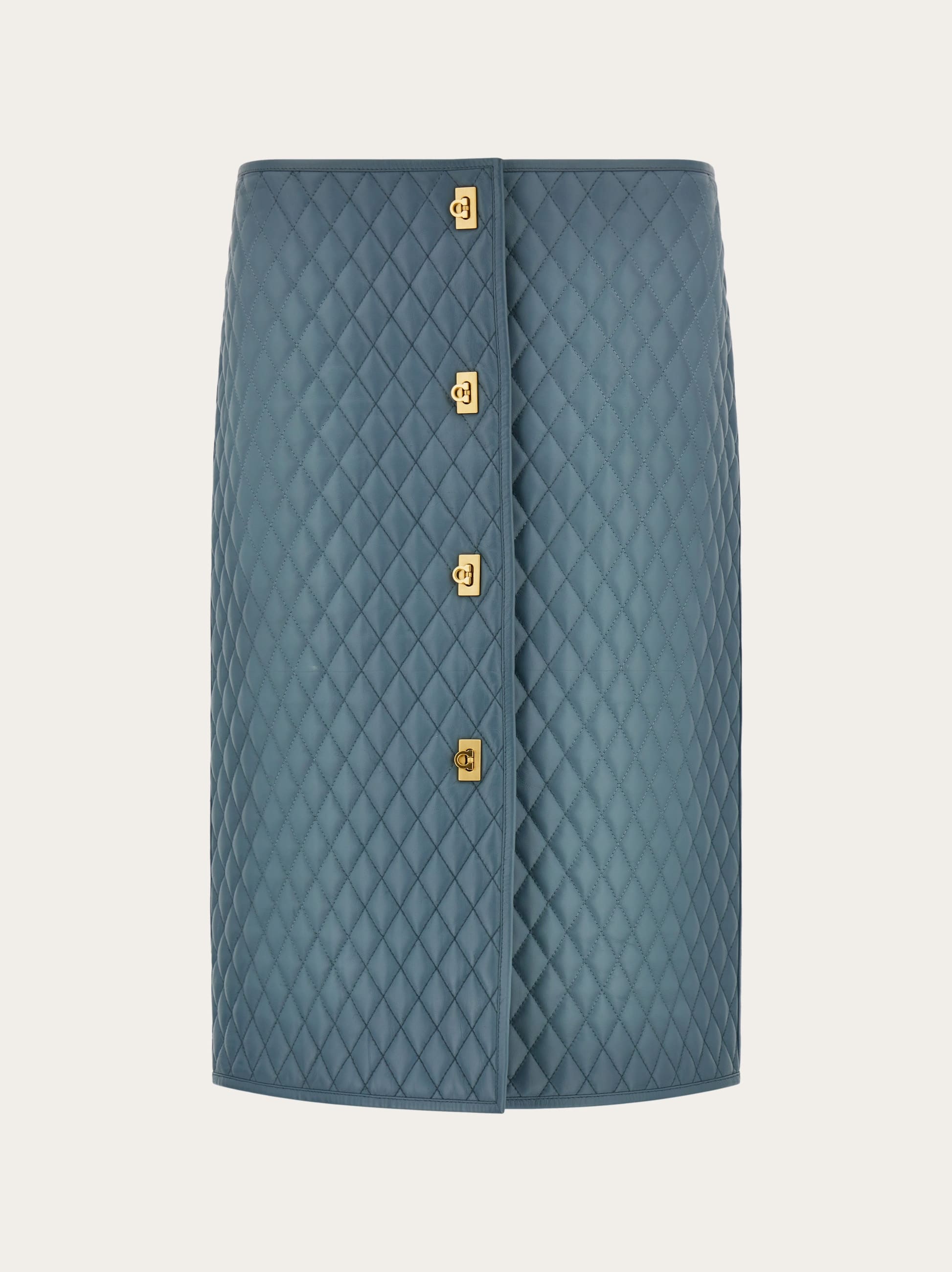 Ferragamo Donna Gonna in nappa trapuntata Verde