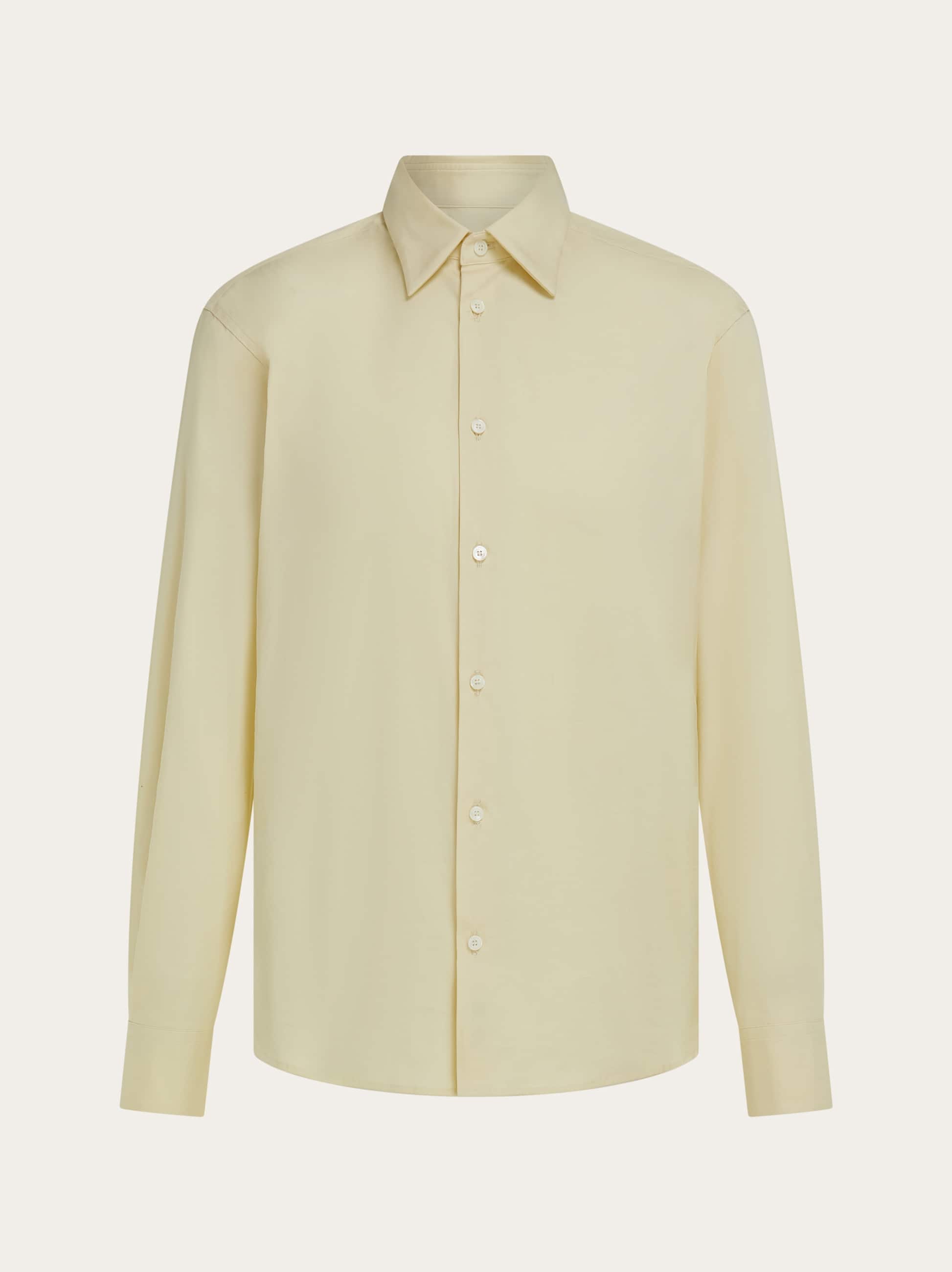 Ferragamo Men Shirt with micro print Yellow