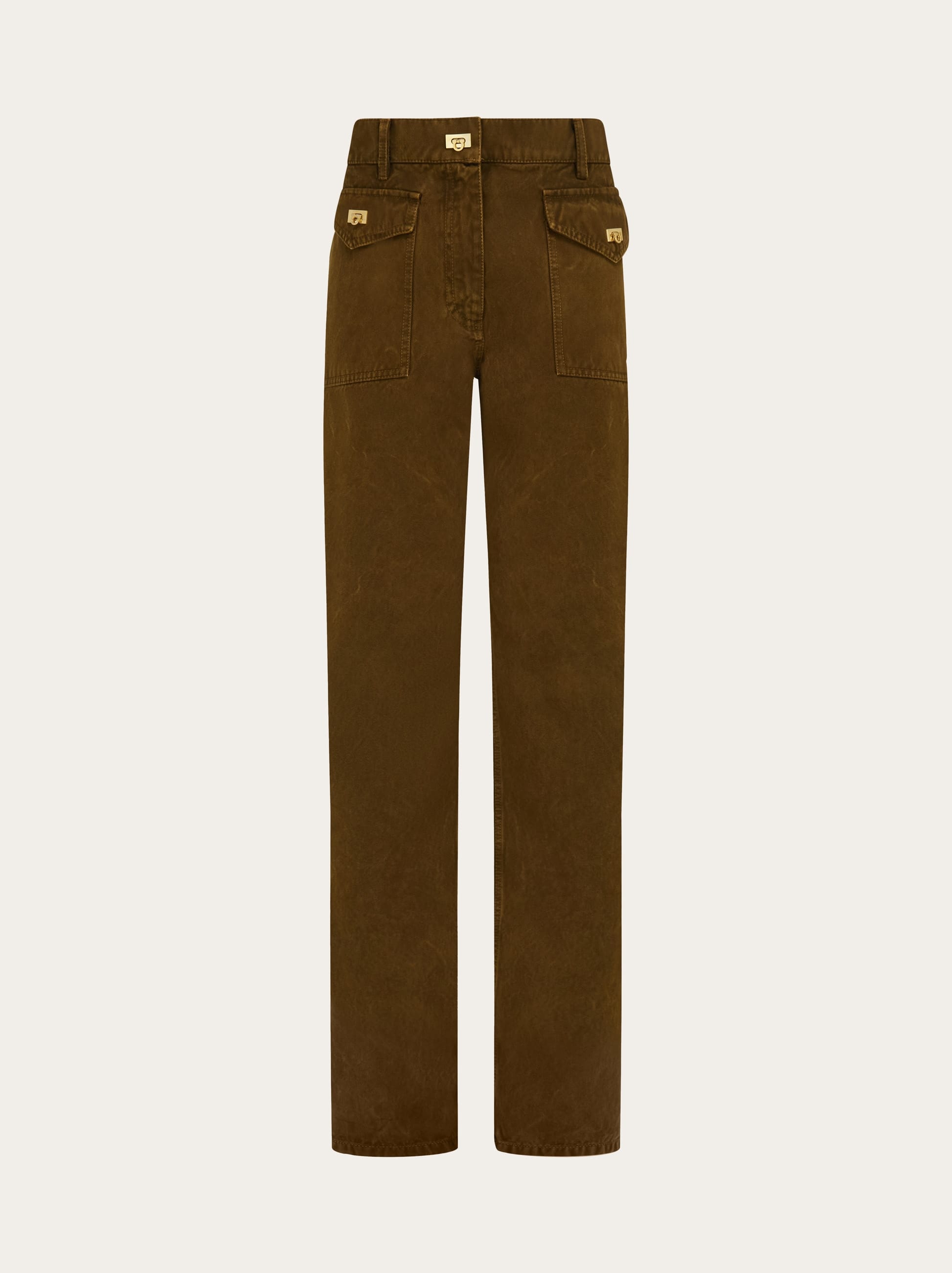 Ferragamo Pantalon Avec Poches Appliquées Brun In Brown