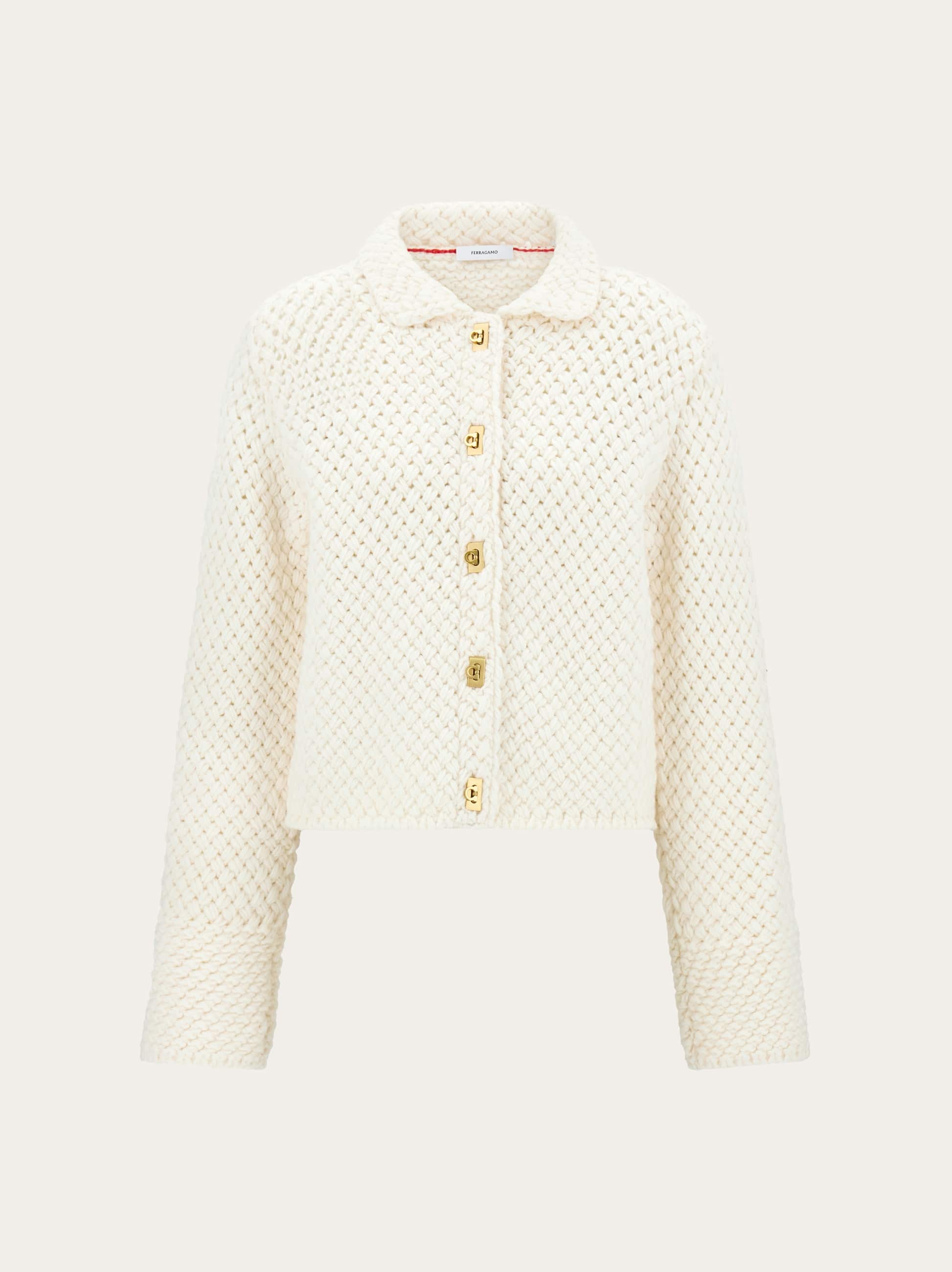 Ferragamo Women Knitted boxy cardigan Beige