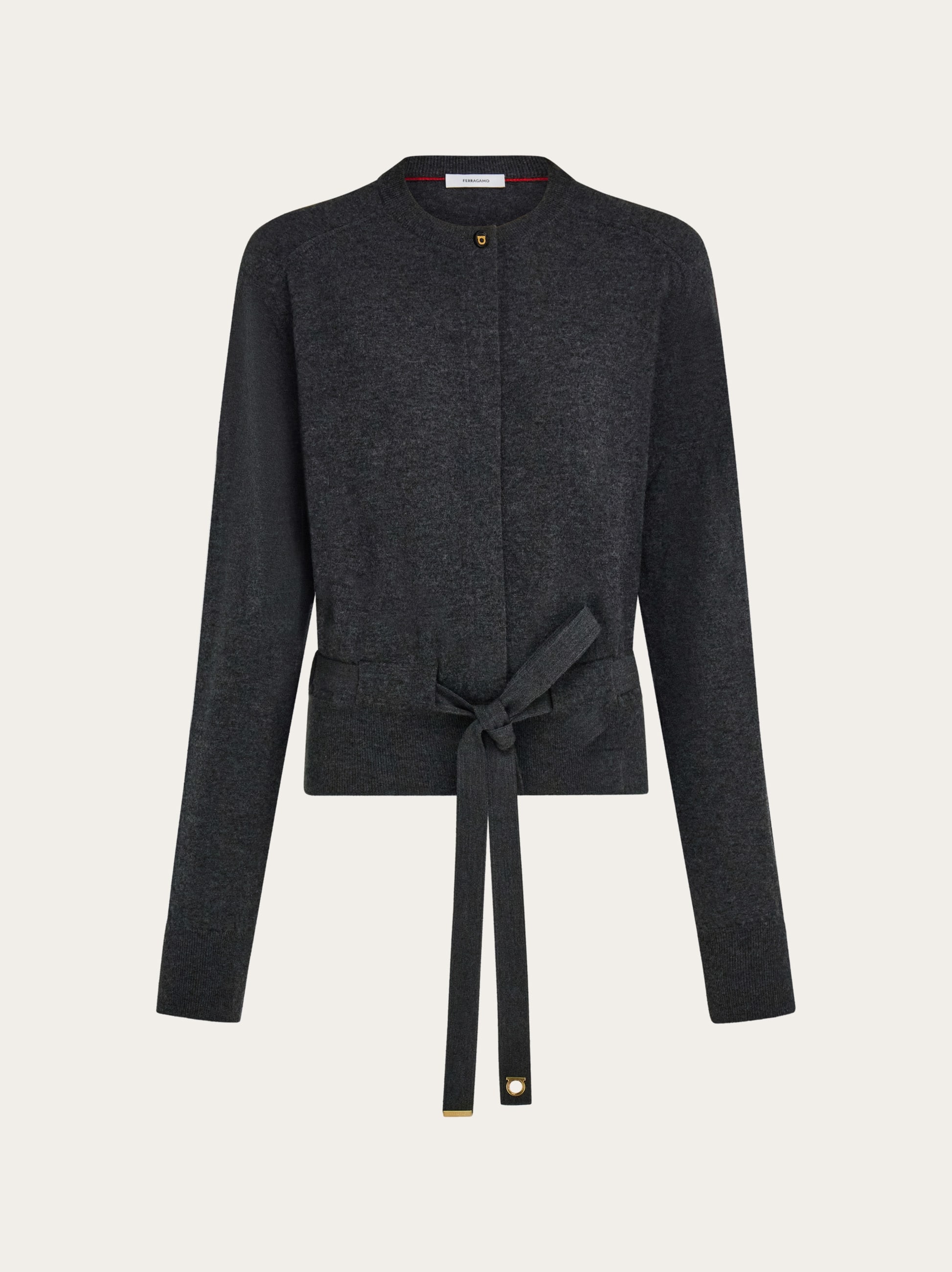 Ferragamo Women Cardigan with ribbon detail Grey