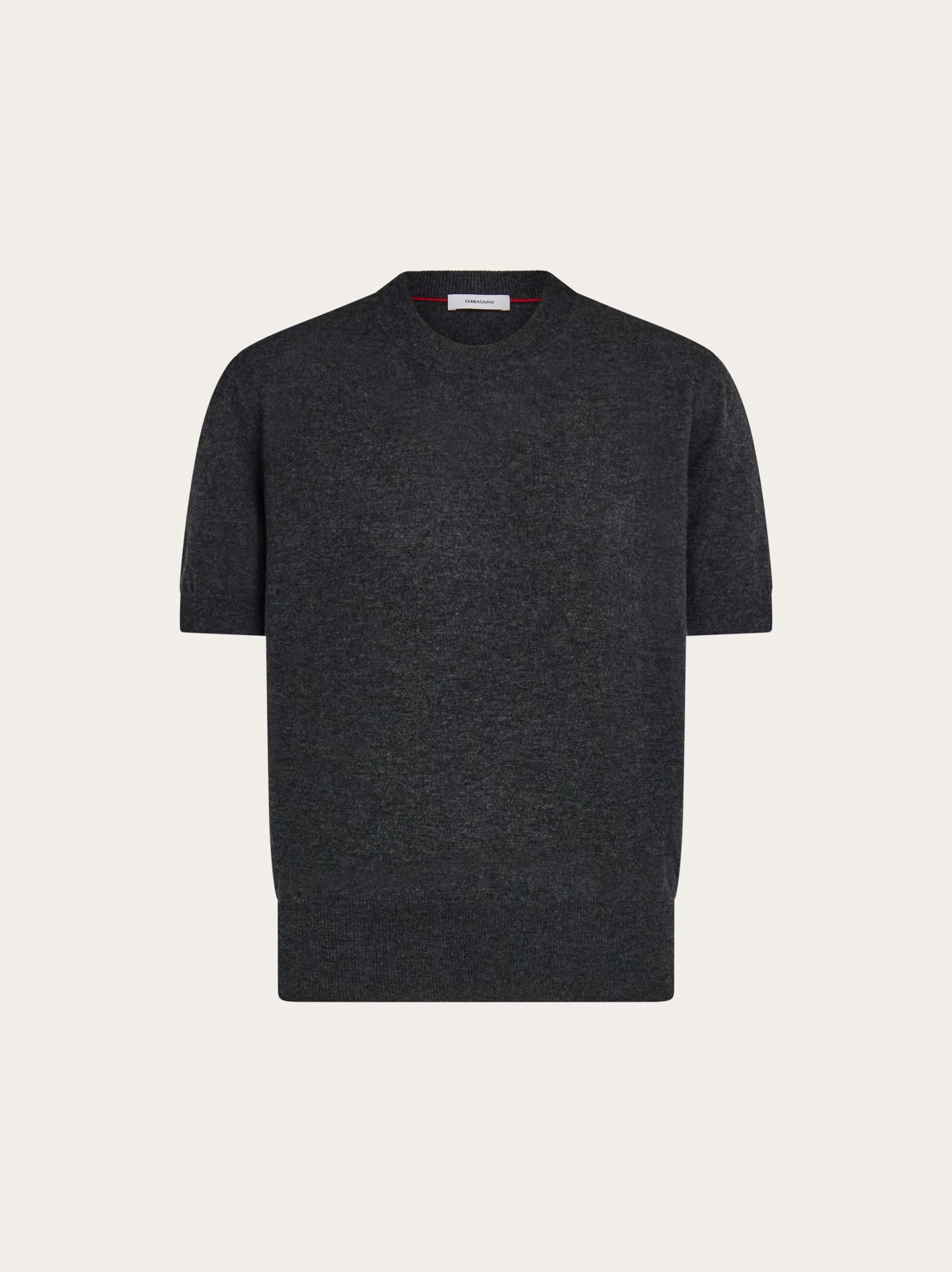Ferragamo Women Pure wool top with Gancini detail Grey