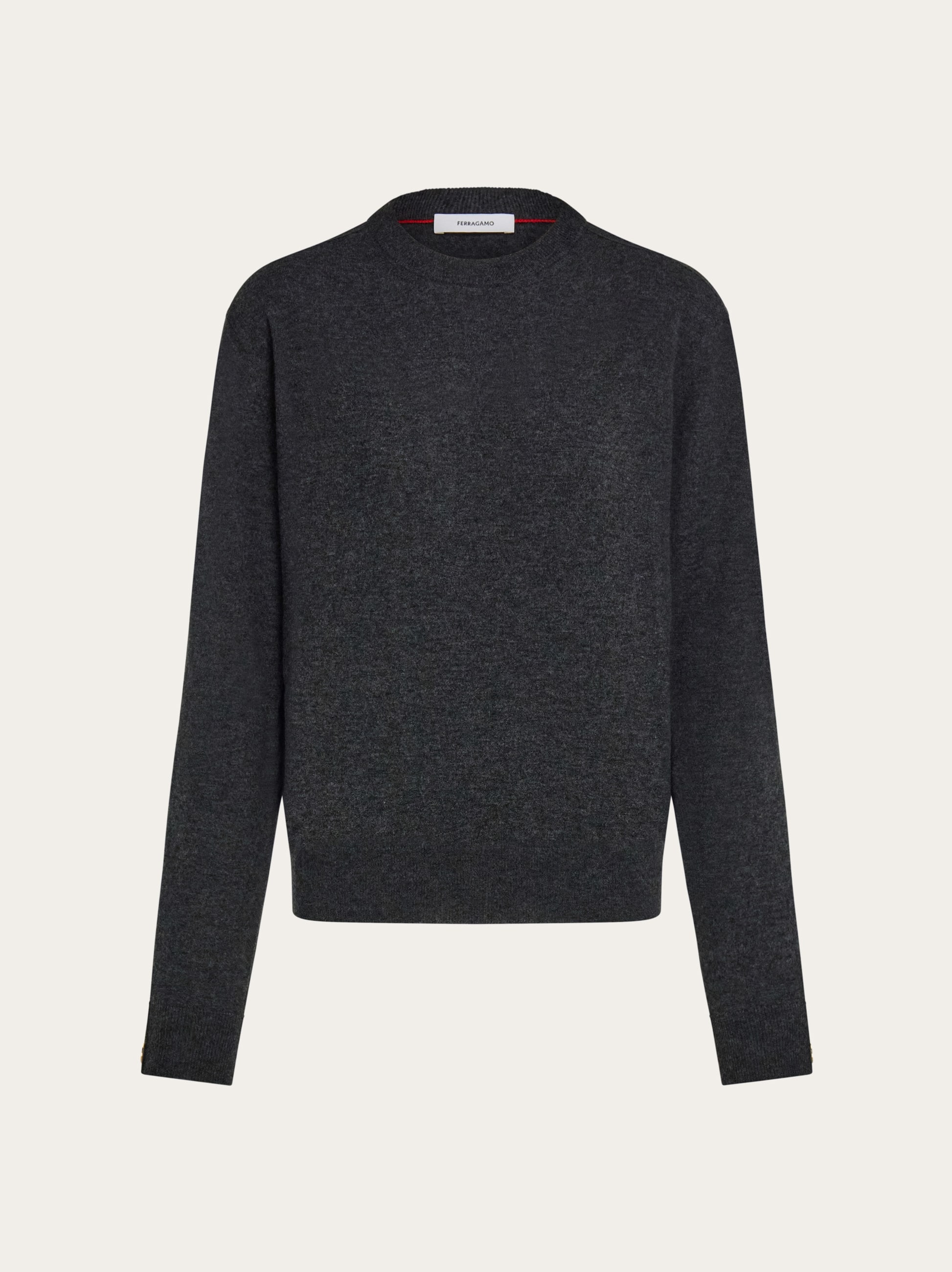 Ferragamo Women Long sleeve knitted top with ribbon detail Grey