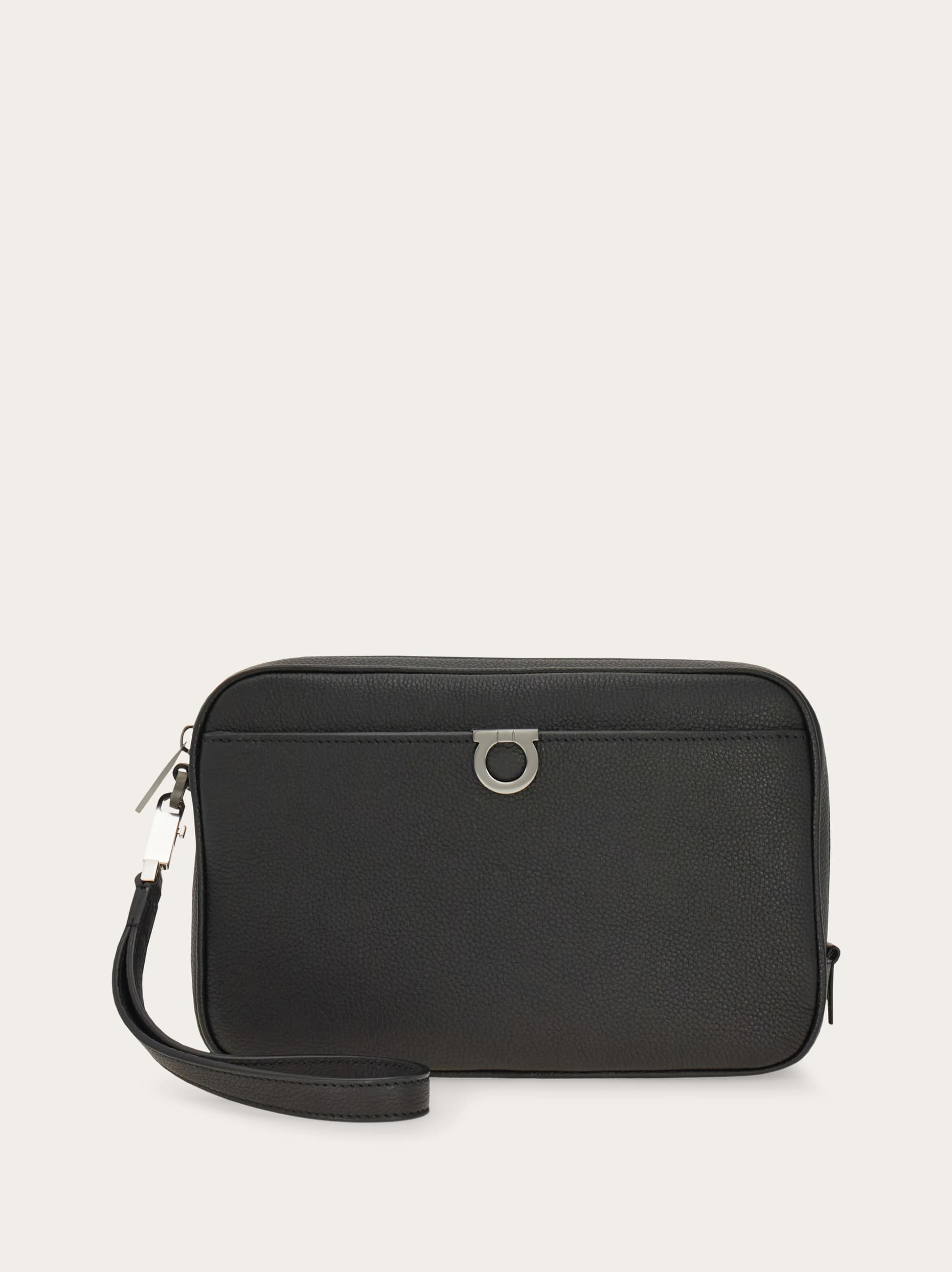 Ferragamo Uomo Pouch Gancini Nero