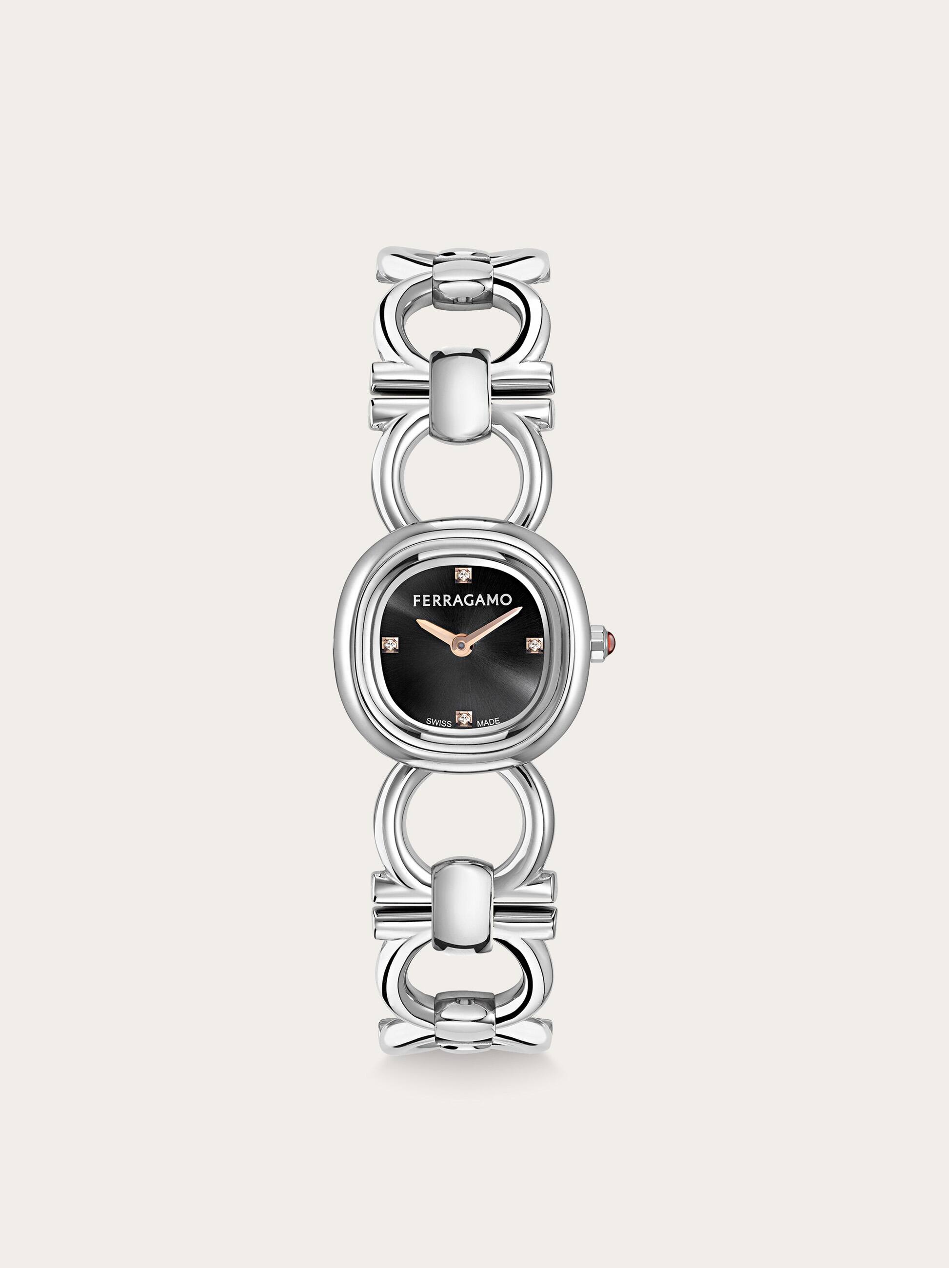 Ferragamo Donna Orologio Double Gancini Mini Argento