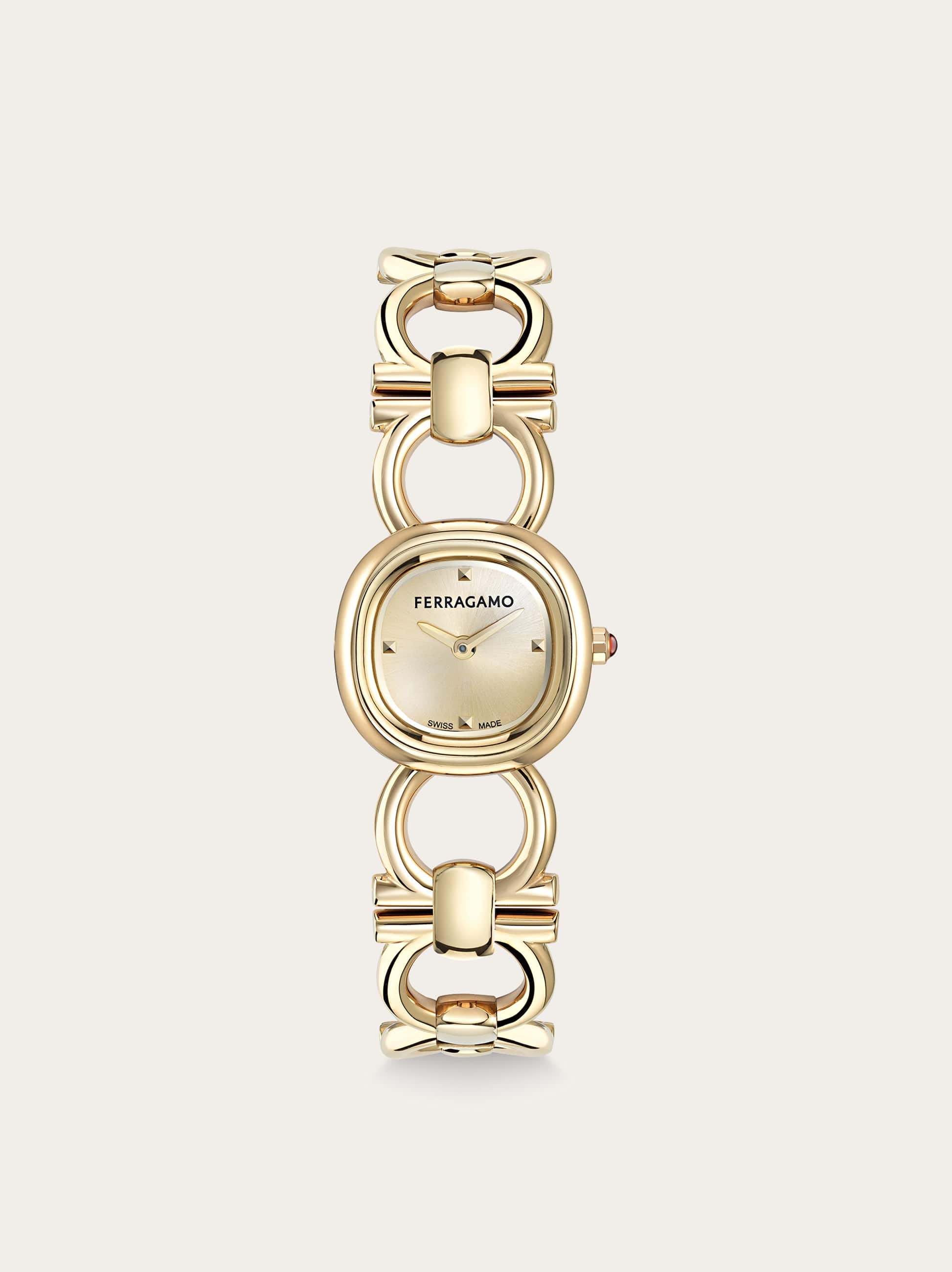 Ferragamo Donna Orologio Double Gancini Mini Giallo