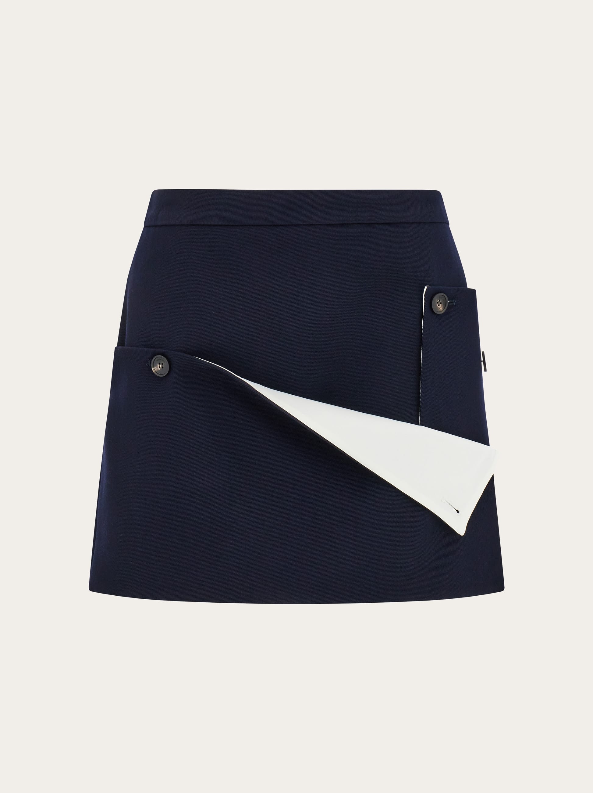 Ferragamo Women Tailored mini skirt with button detail Blue