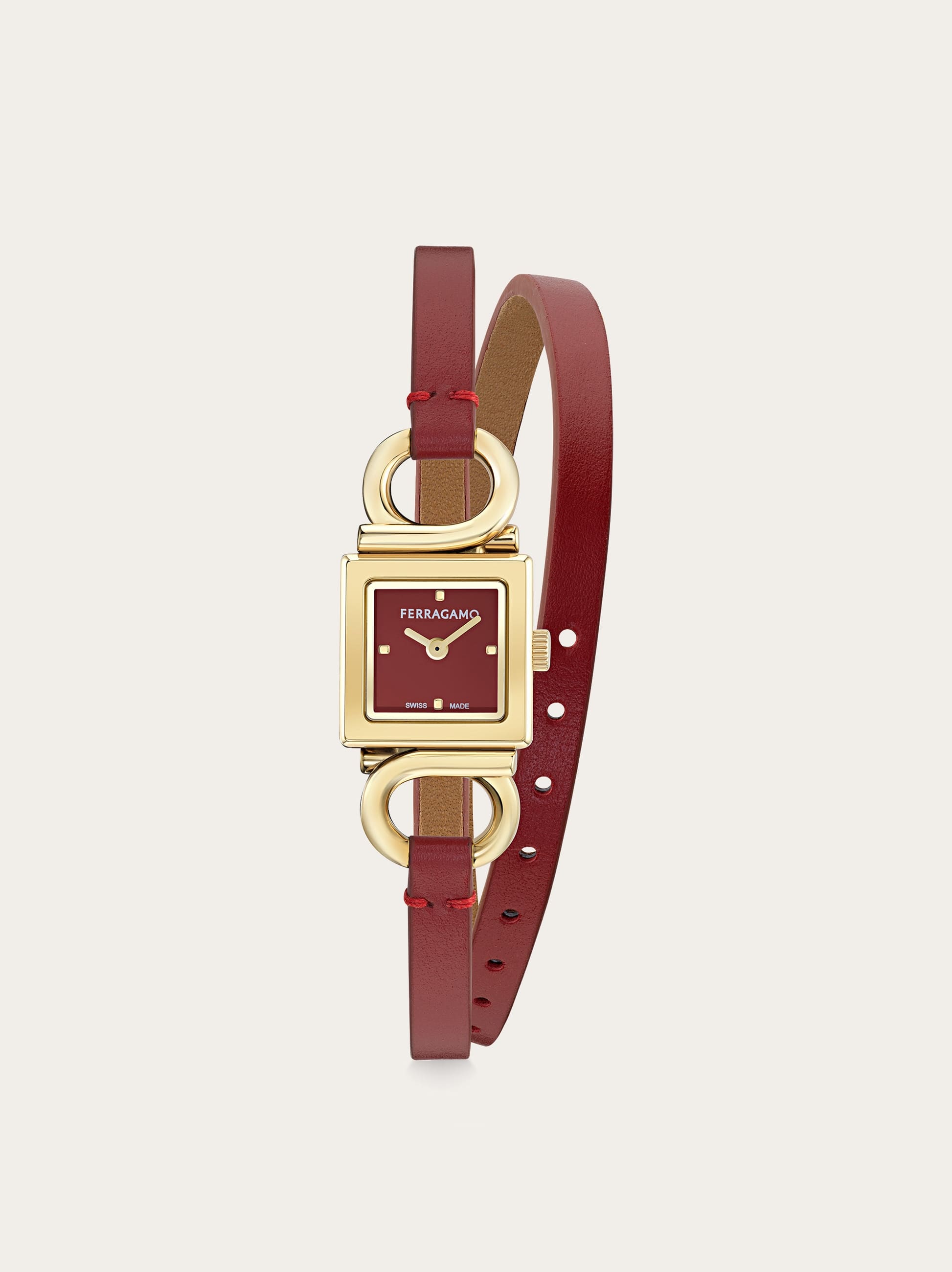 Ferragamo Women Gancini Bangle watch Red