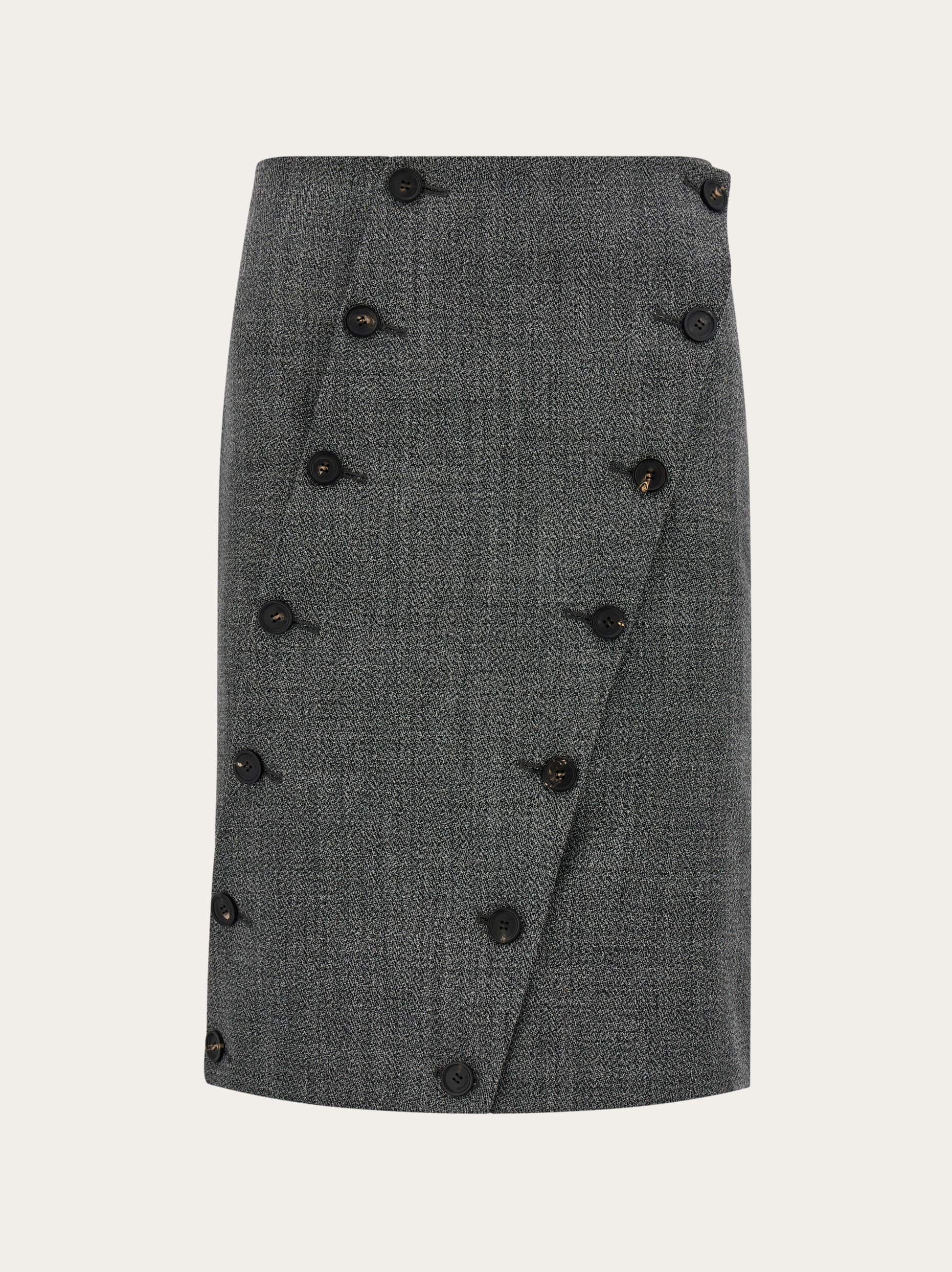 Ferragamo Women Straight cut skirt with button detail Grey