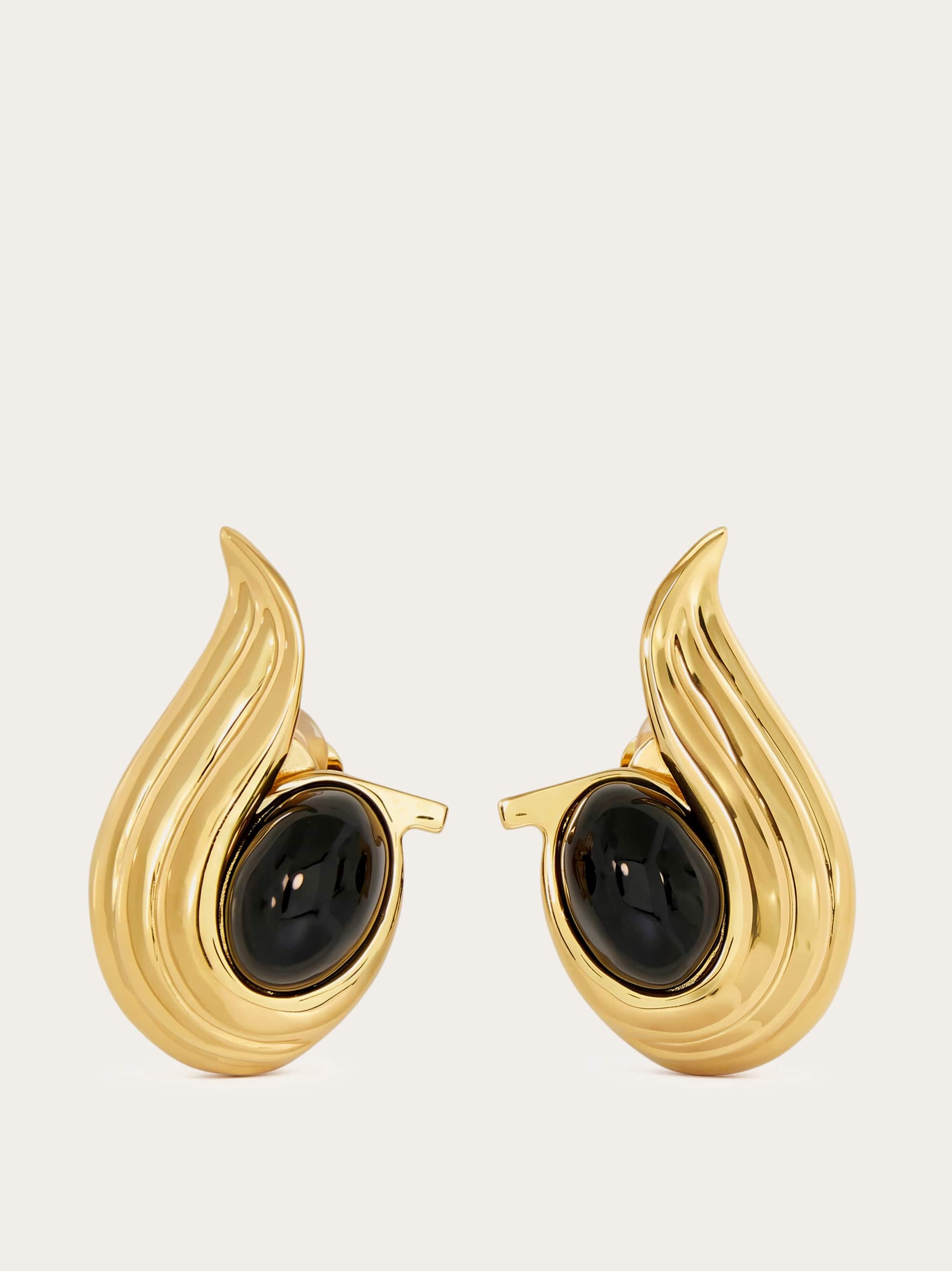 Ferragamo Women Earrings with gems Black