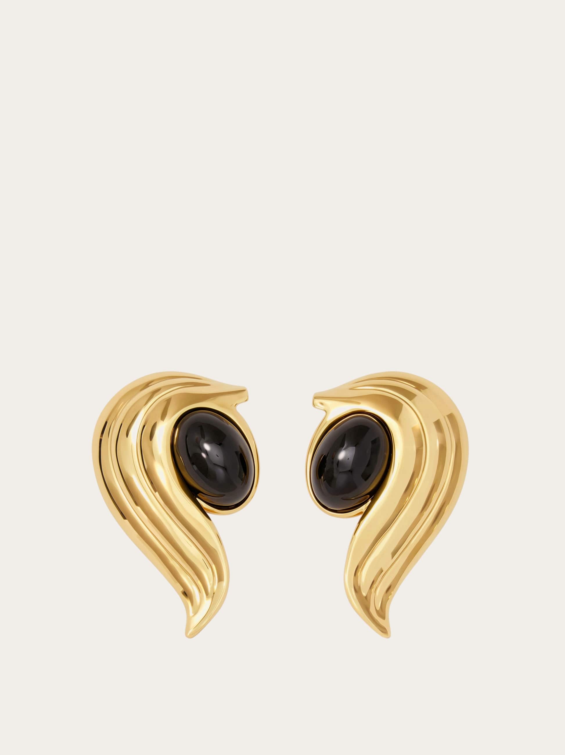 Ferragamo Women Earrings with gems Black