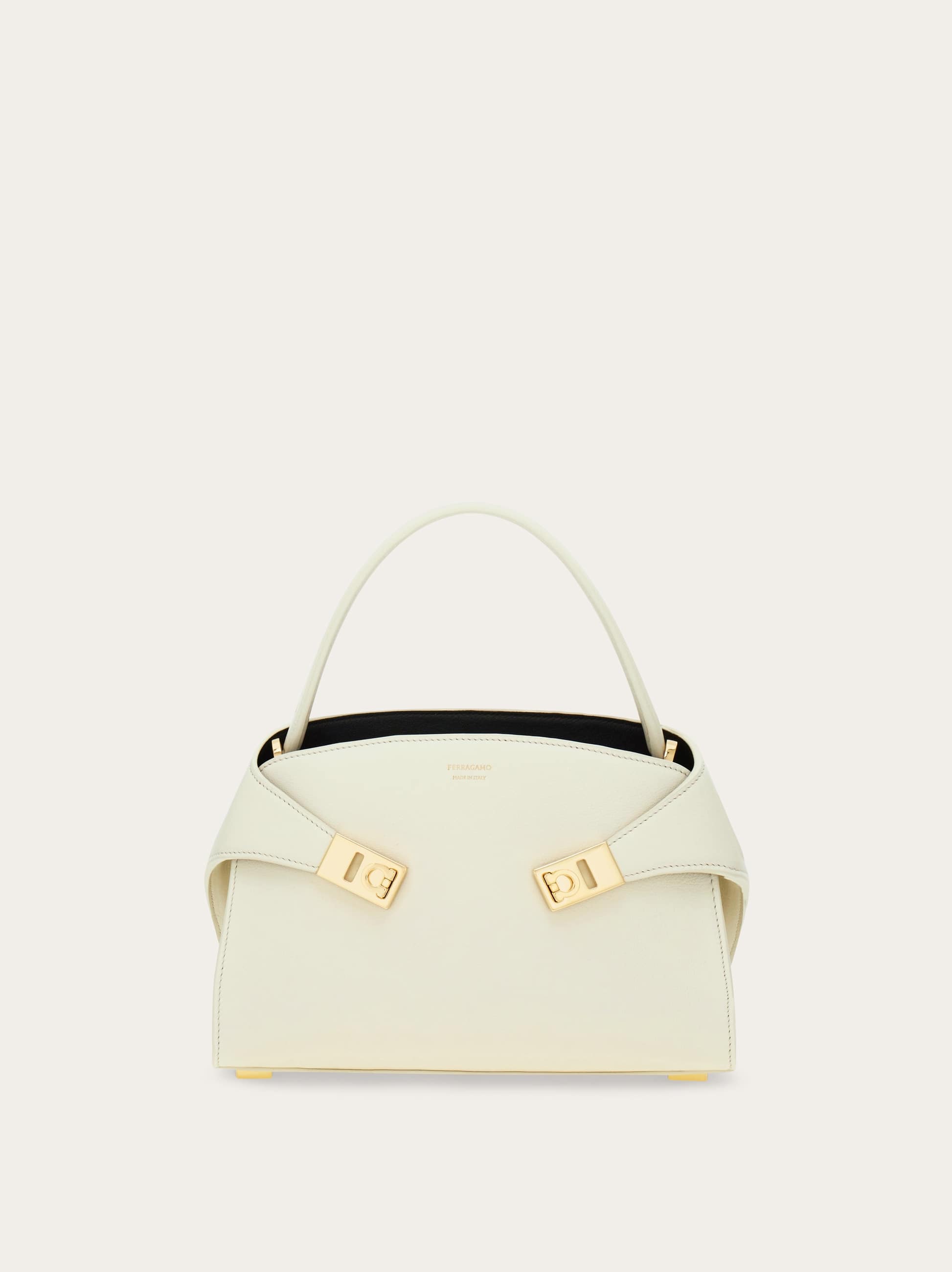 Ferragamo Women Hug soft bicolor handbag (XS) White
