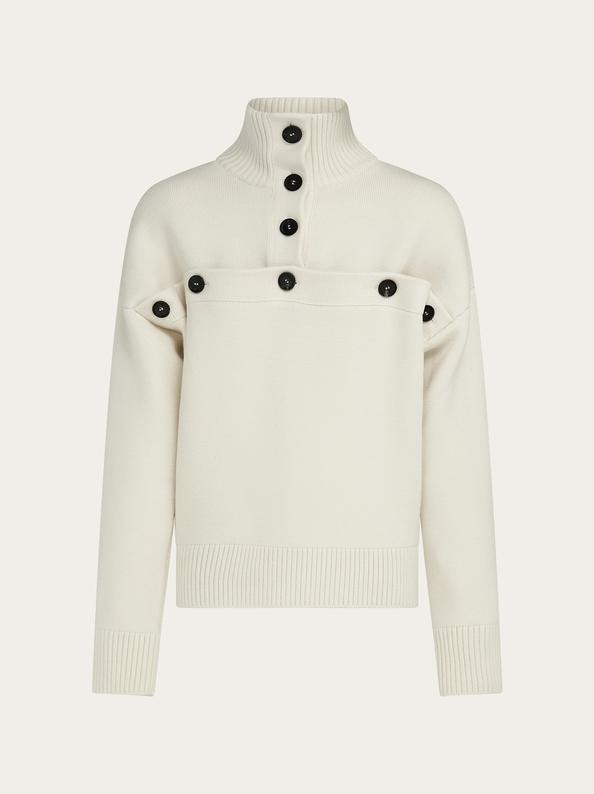 Ferragamo Women Knitted pullover with button detail Beige