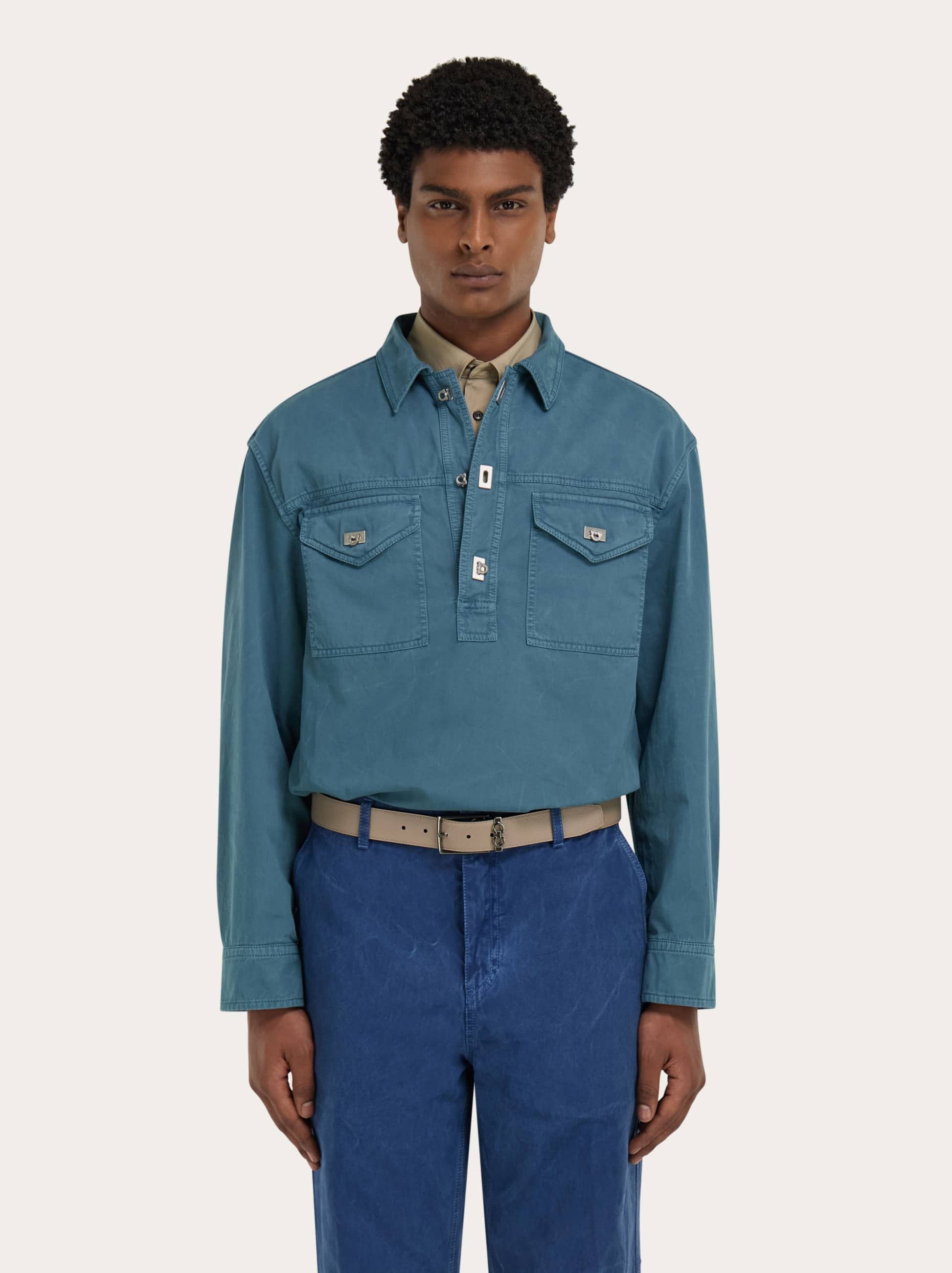 Ferragamo Men Workwear shirt Green