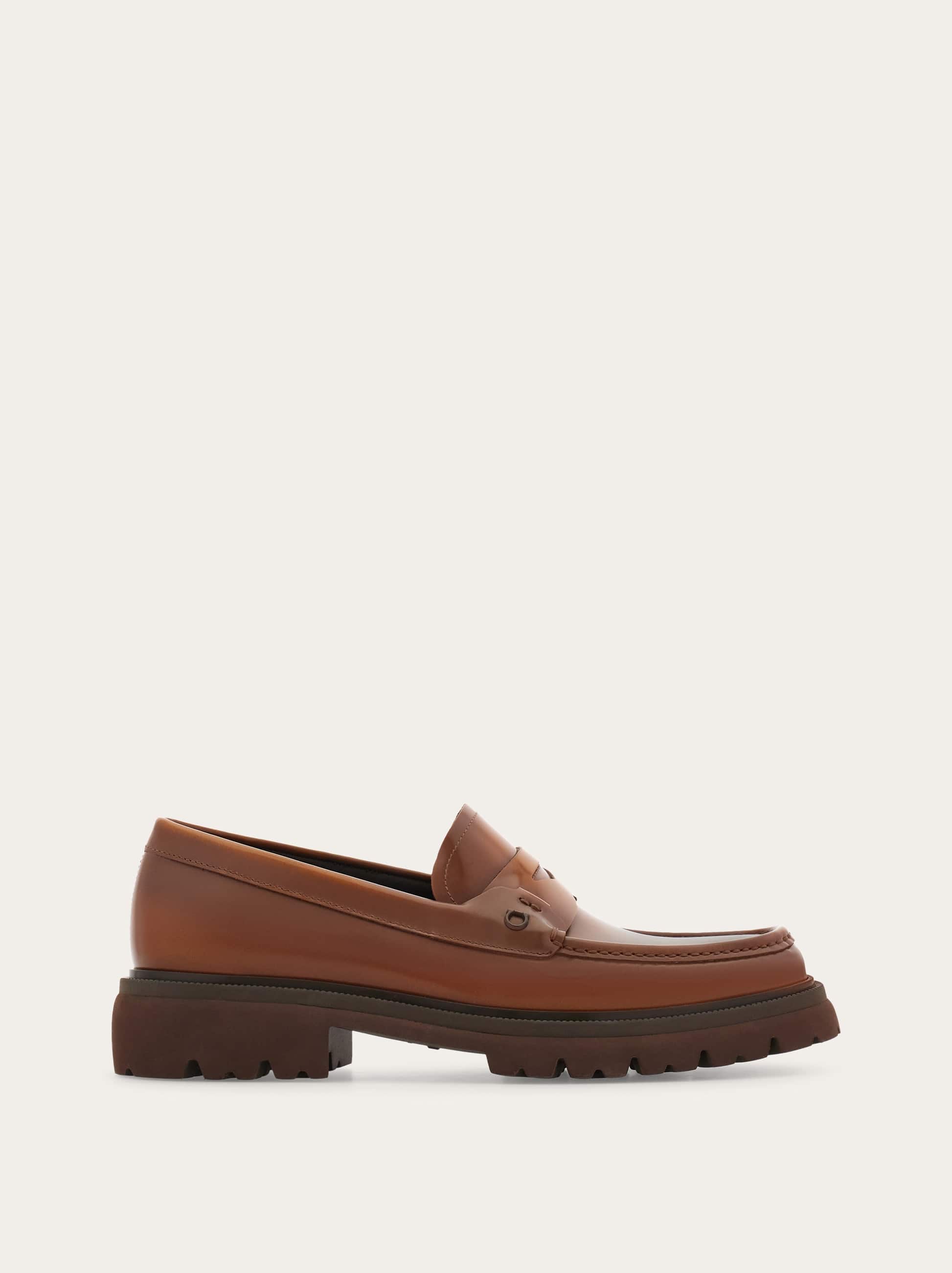 Ferragamo Men Penny loafer with chunky tread Brown Size 8