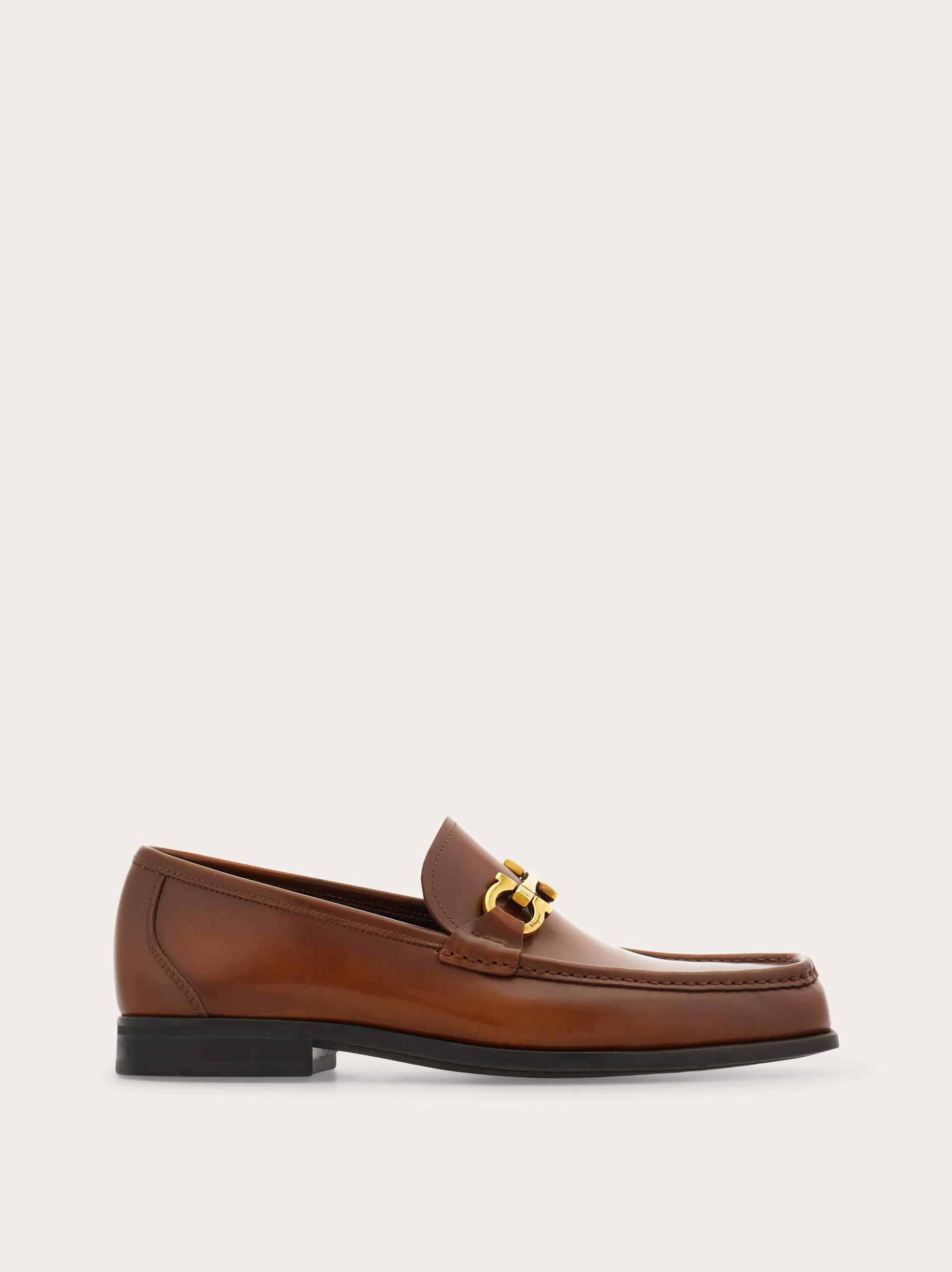 Ferragamo Men Loafer with Gancini buckle Brown Size 7.5