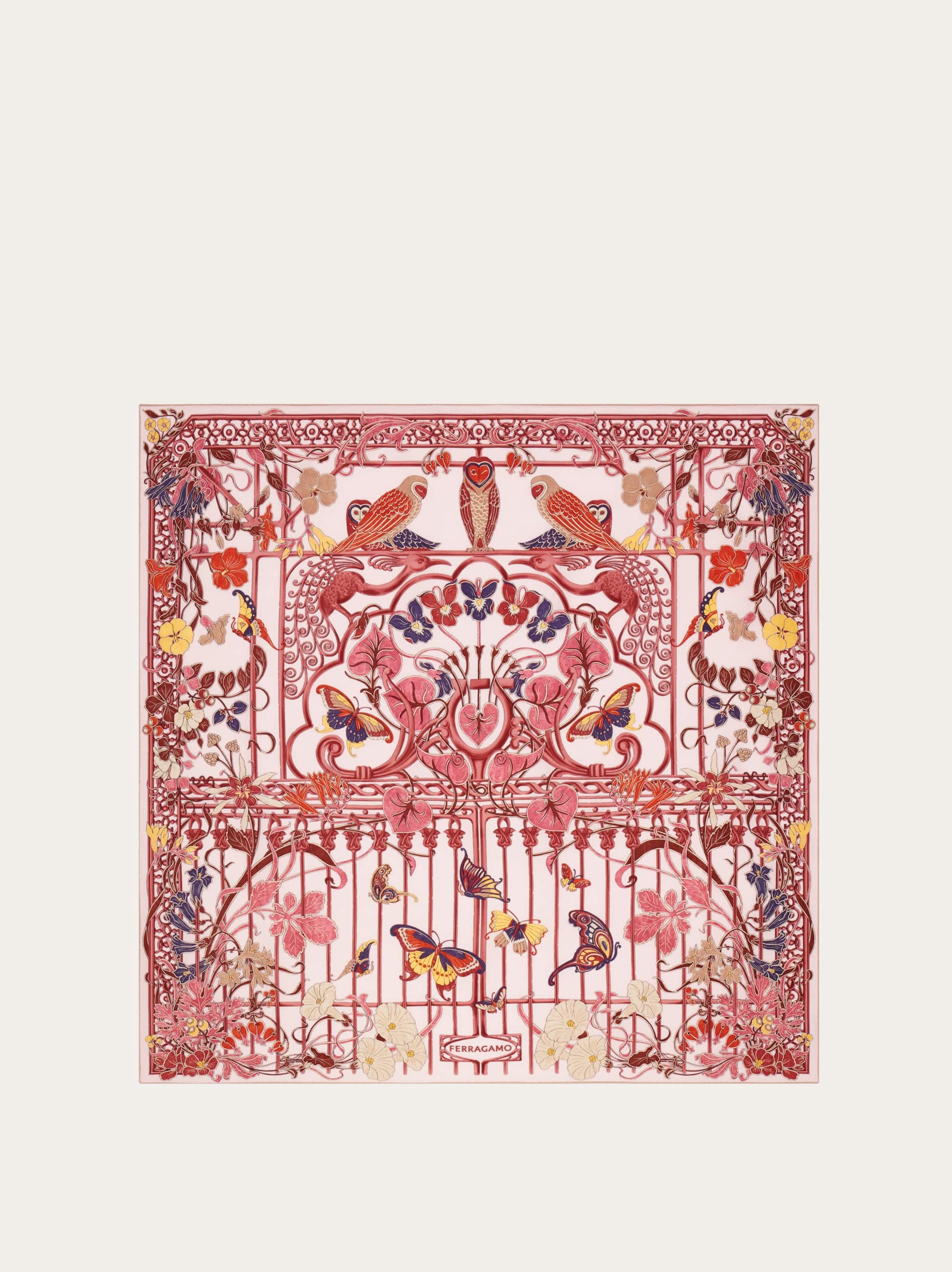 Ferragamo Liberty Print Silk Scarf In Pink