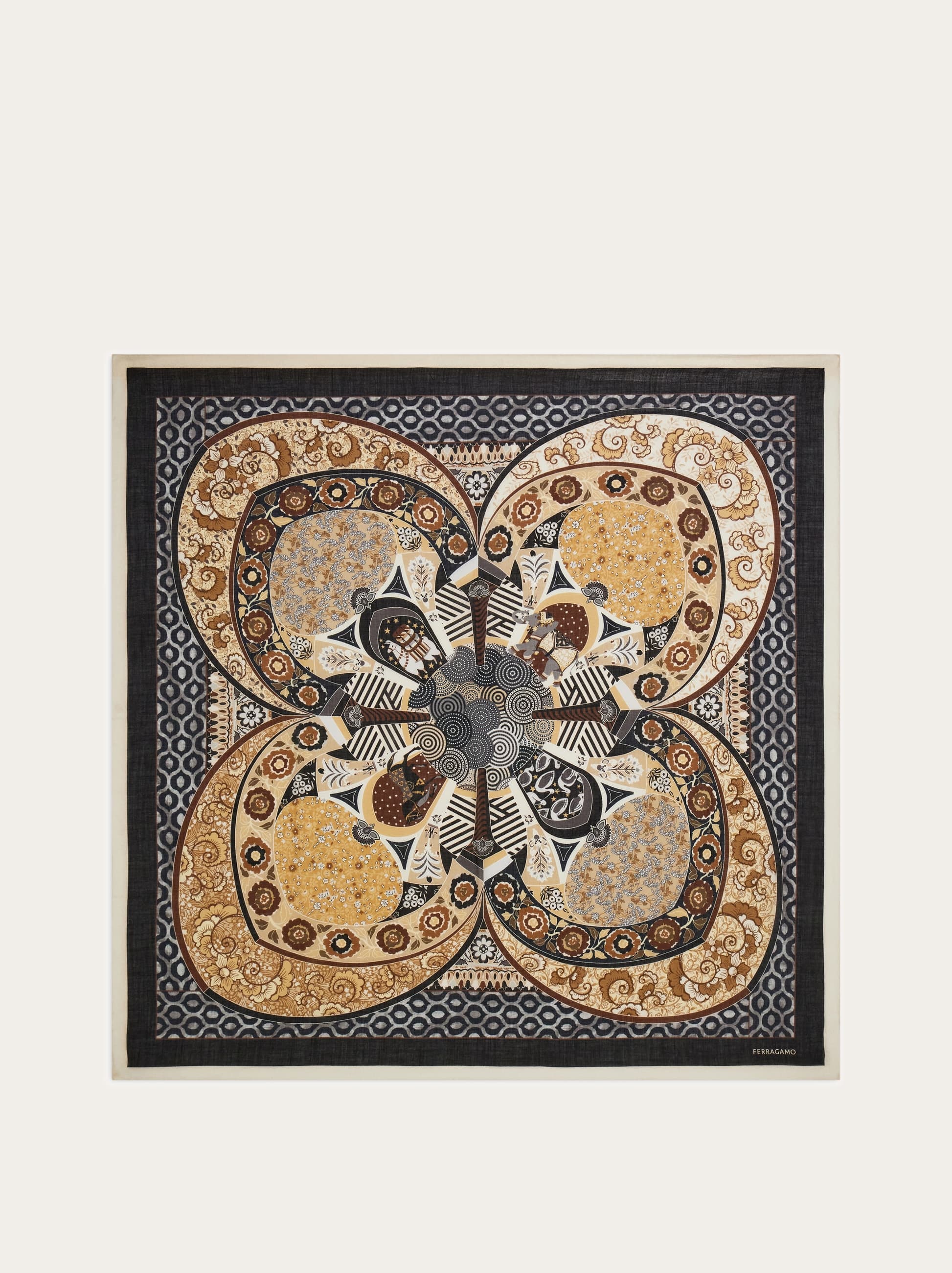 Ferragamo Women Monile print shawl Beige