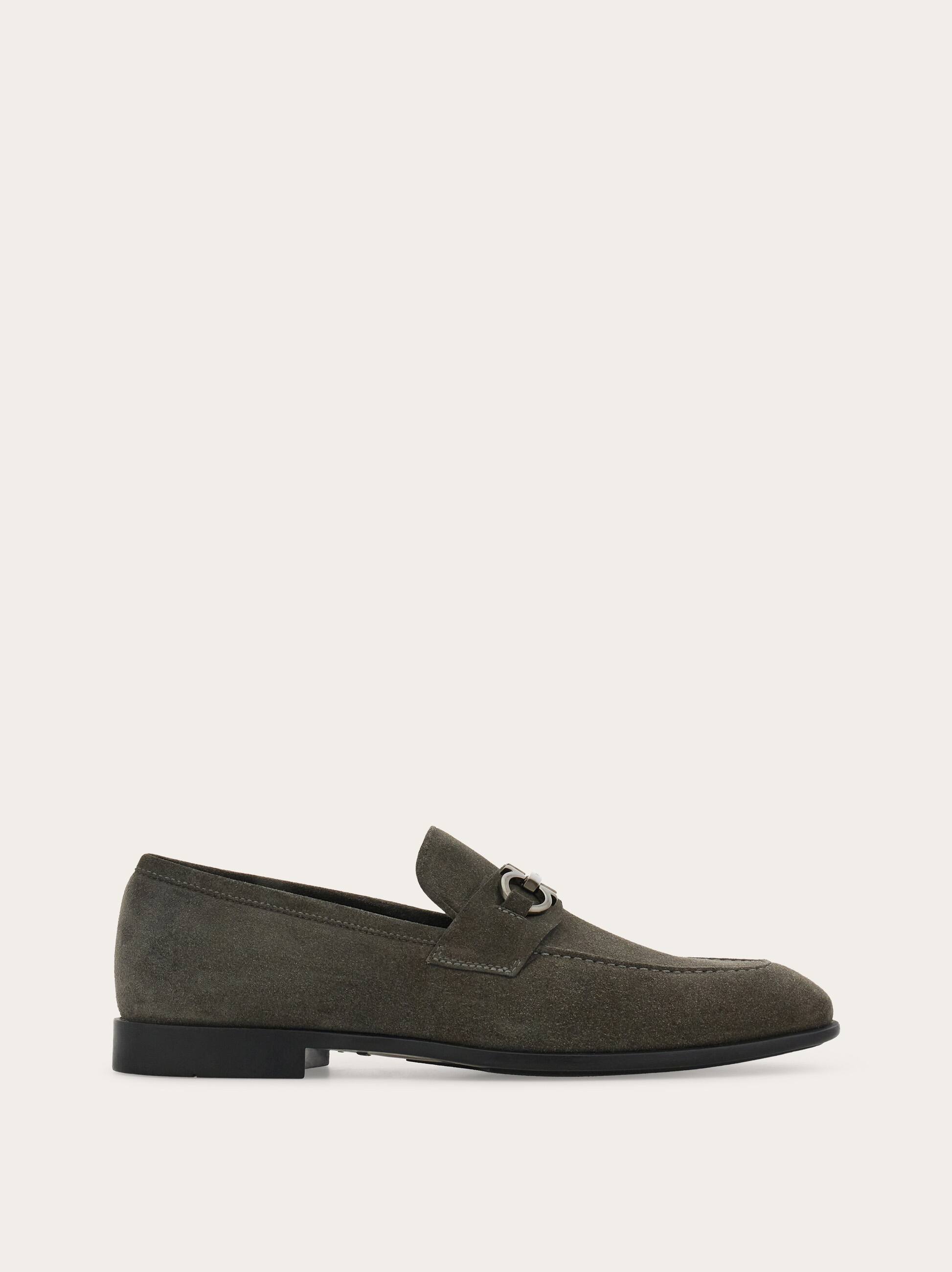 Ferragamo Men Moccasin with Gancini ornament Grey Size 7